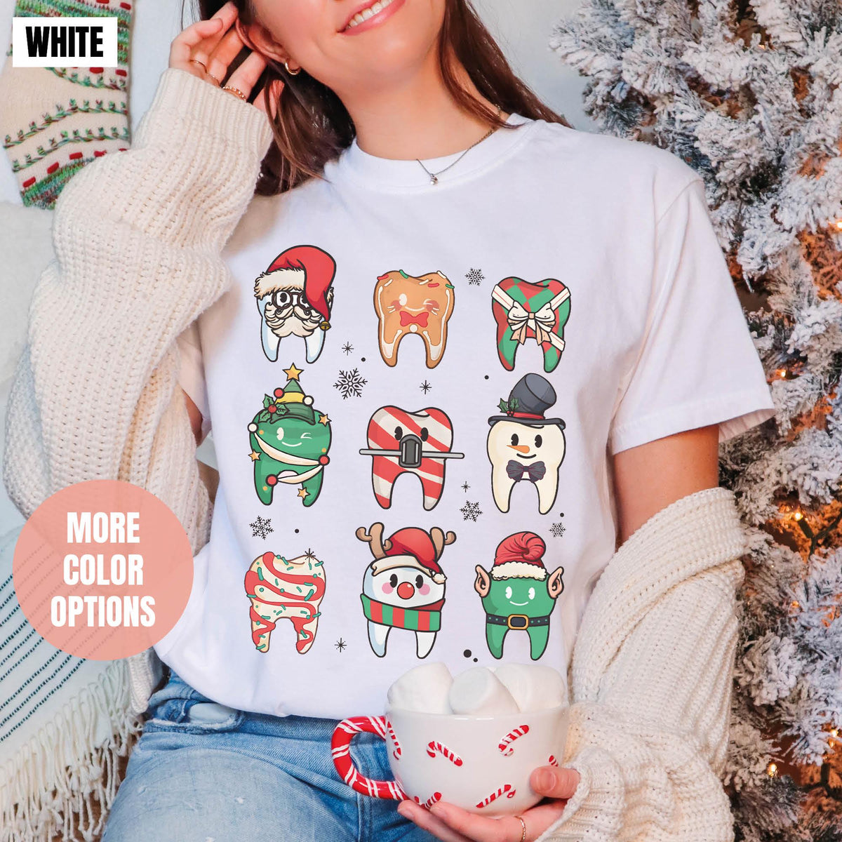 Dental Christmas Shirt, Dental Deer Tee, Christmas Gift For Dentist, Comfort Colors®, Dentist Christmas Holiday, Dental Christmas Group Gift
