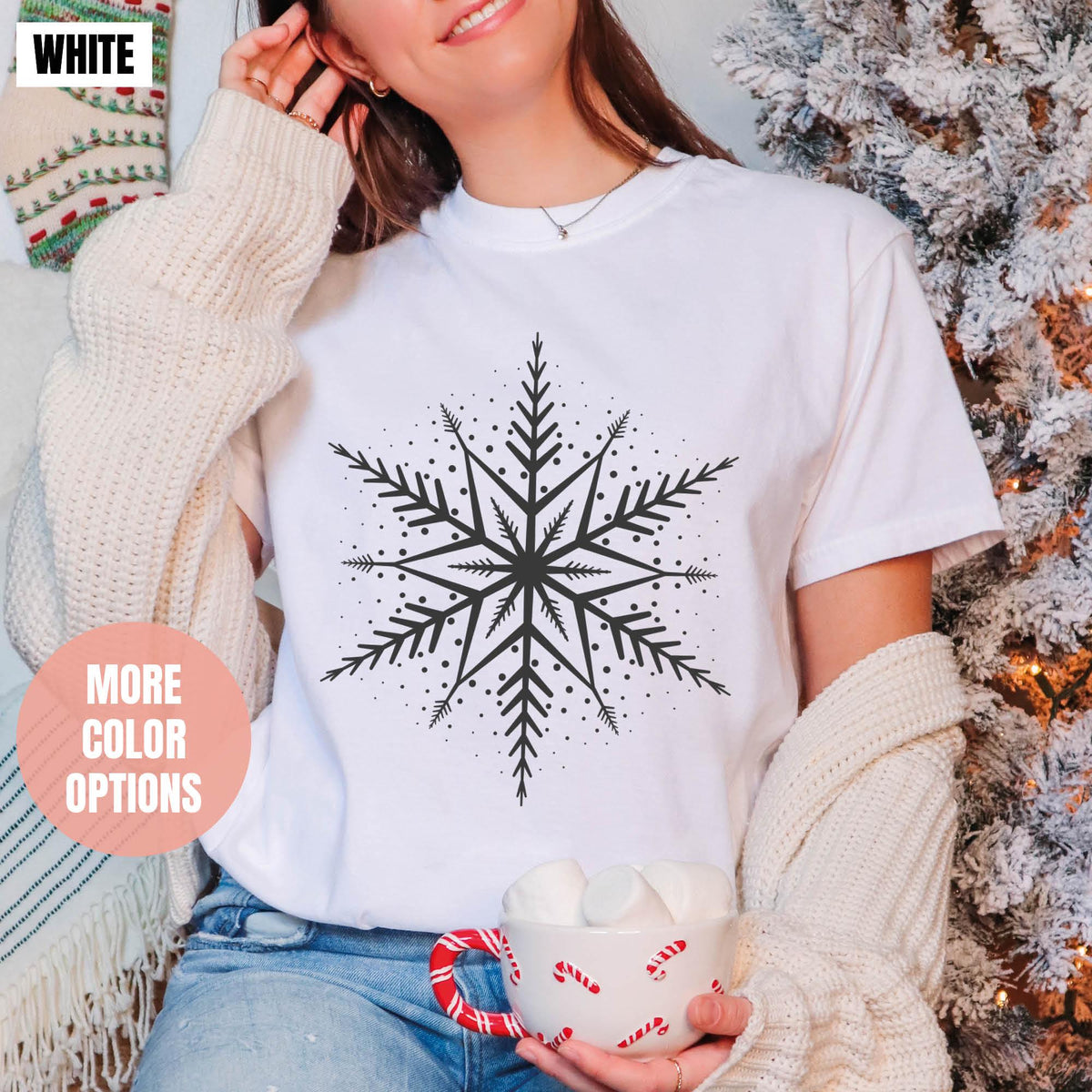 Snowflakes Shirt, Snowflake Christmas Shirt For Women, Comfort Colors®,  Winter T-shirts, Snowflake Winter Christmas Shirts, Snowflake Gifts