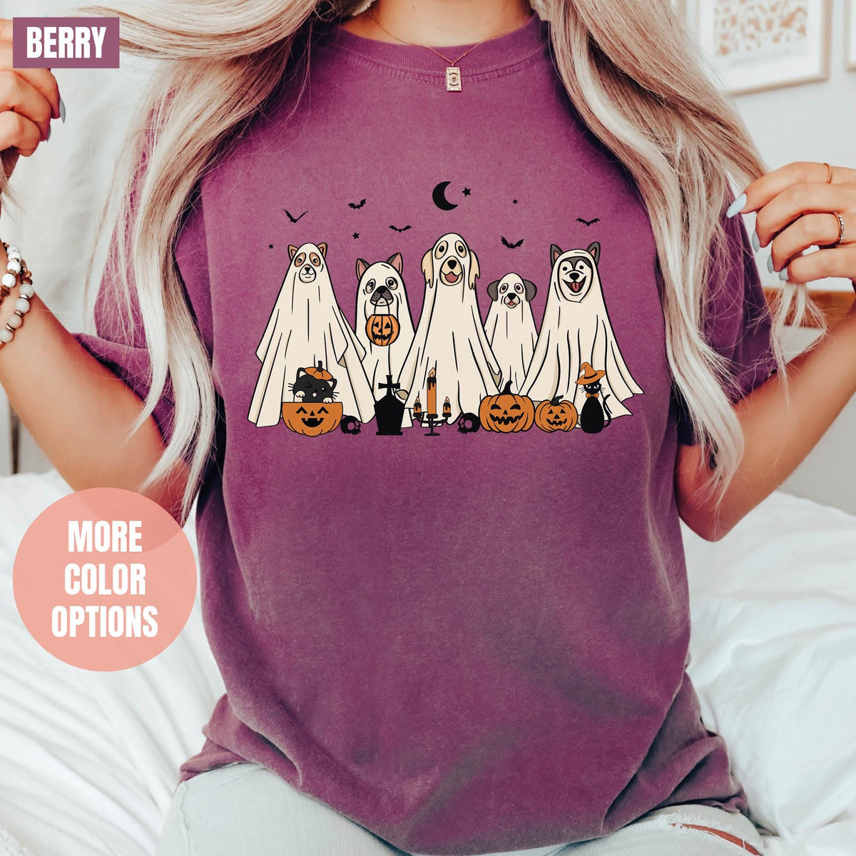 Halloween Shirt, Halloween Shirt, 2024 Happy Halloween, Comfort Colors®, Retro Spooky Season, Halloween Dog Shirts, Ghost Shirts, Ghost Dog