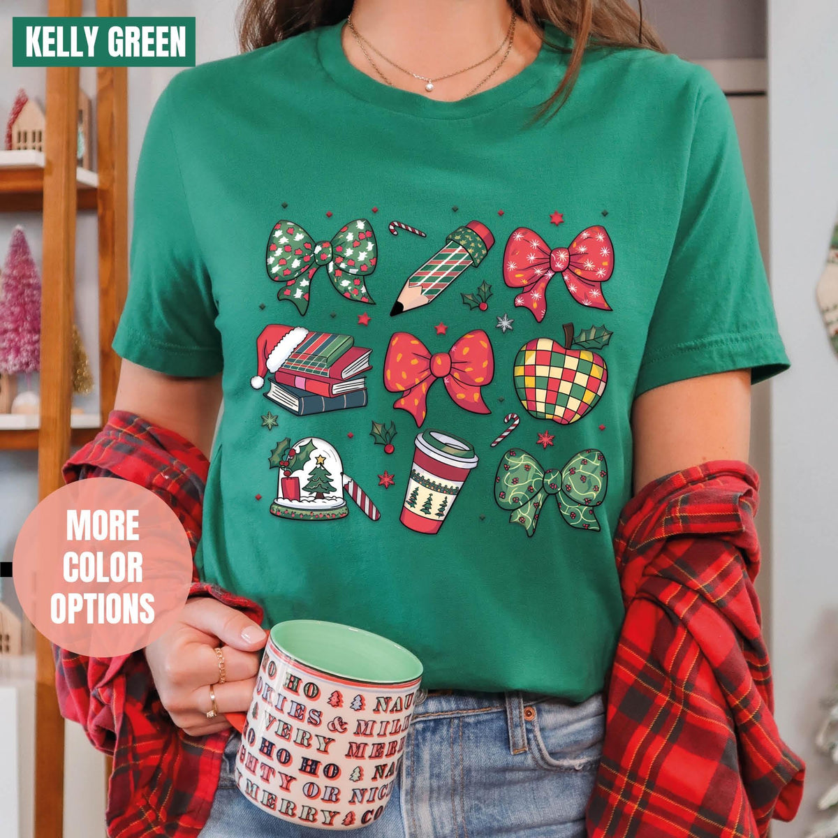 Coquette Teacher Christmas Sweatshirt, Teacher Christmas Gifts, Christmas Teacher Sweater, Festive Teacher Holiday Sweatshirts, Xmas Teacher