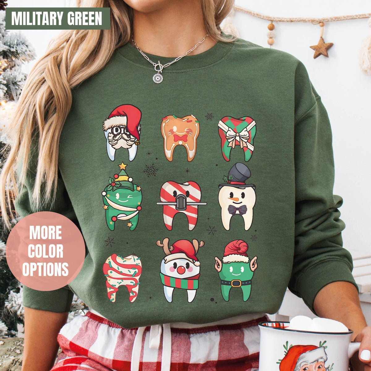 Dental Christmas Sweatshirt, Dental Deer Sweatshirt, Christmas Gift For Dentist, Dentist Christmas Holiday Gift, Dental Christmas Group Gift