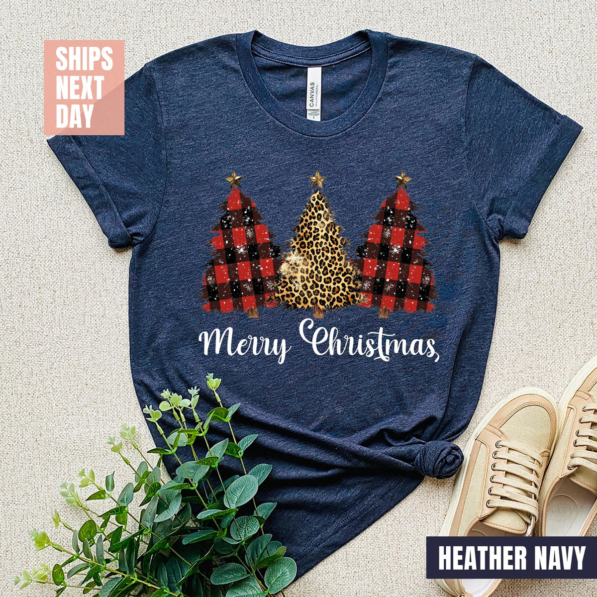 Retro Leopard Print Christmas Tree, Christmas Family Matching Shirt, Christmas Tree Shirt, Christmas Tree Sweatshirt, Christmas Tree Sweater