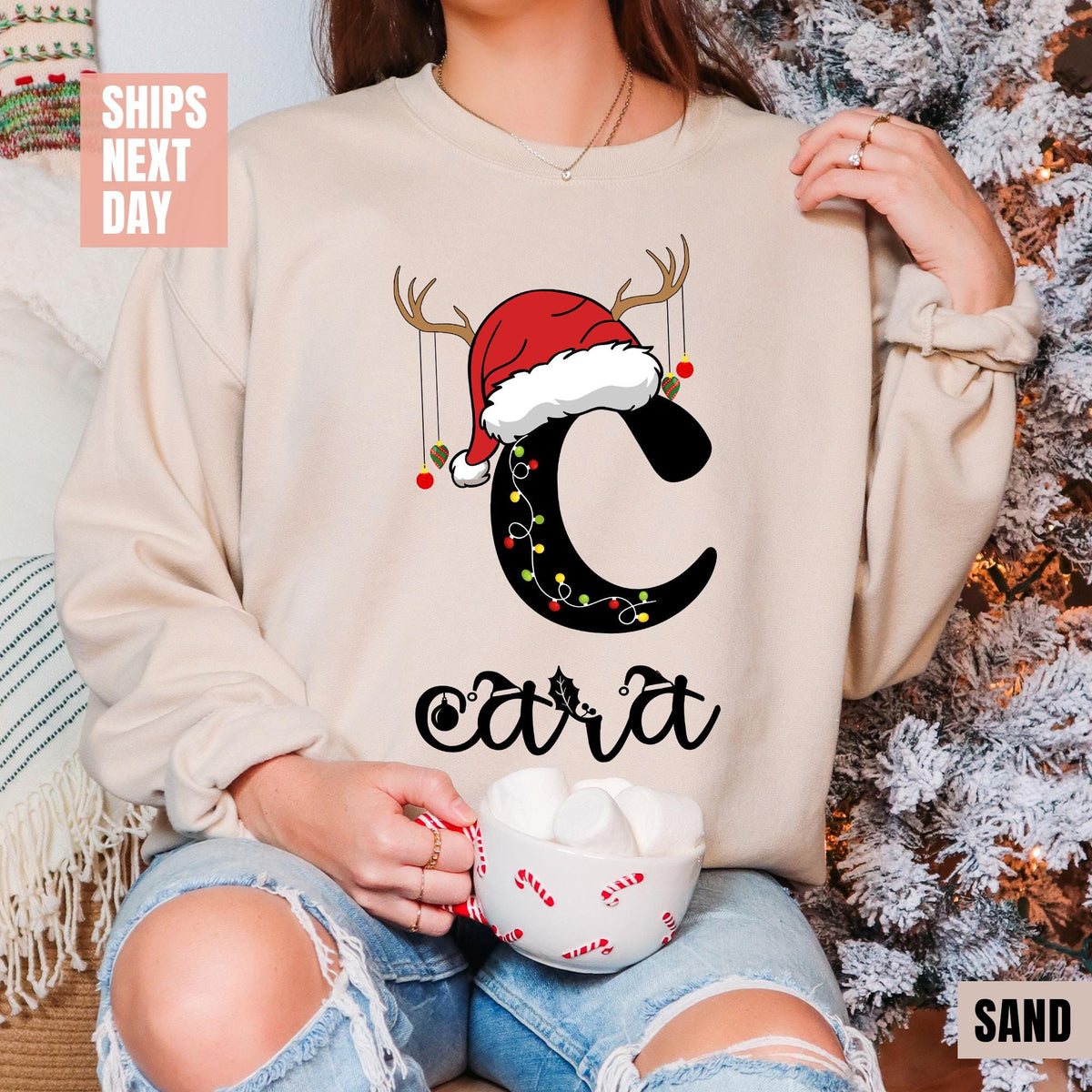 Family Christmas Name Shirt, Monogrammed Family Christmas Shirt, Personalized Christmas Family TShirt, Custom Christmas Shirt, With Name Tee