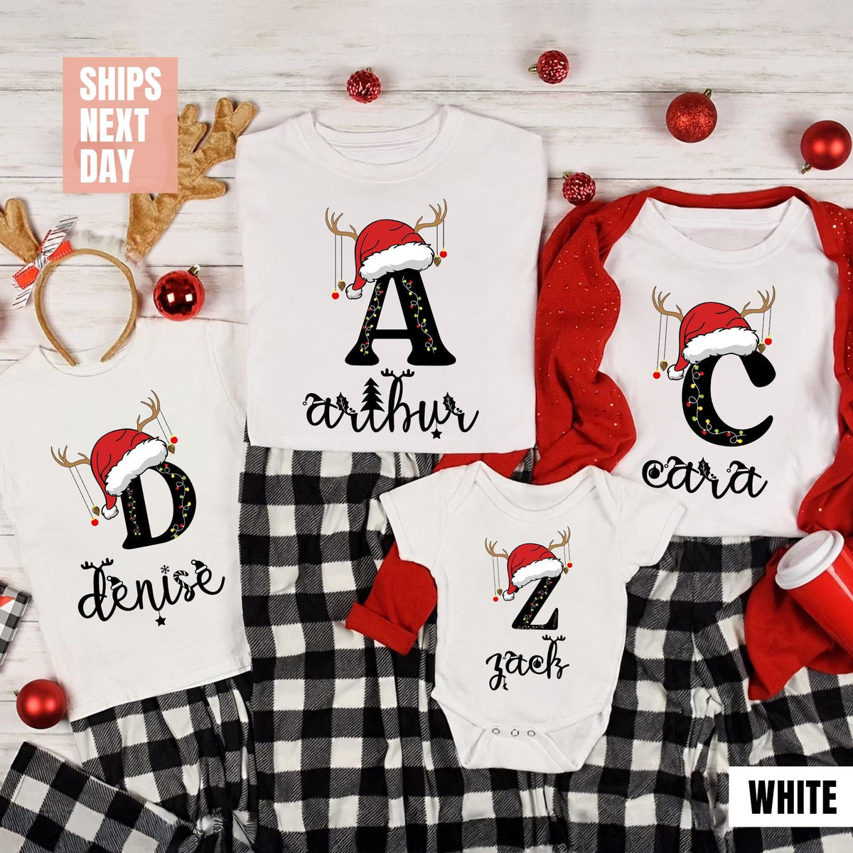 Family Christmas Name Shirt, Monogrammed Family Christmas Shirt, Personalized Christmas Family TShirt, Custom Christmas Shirt, With Name Tee