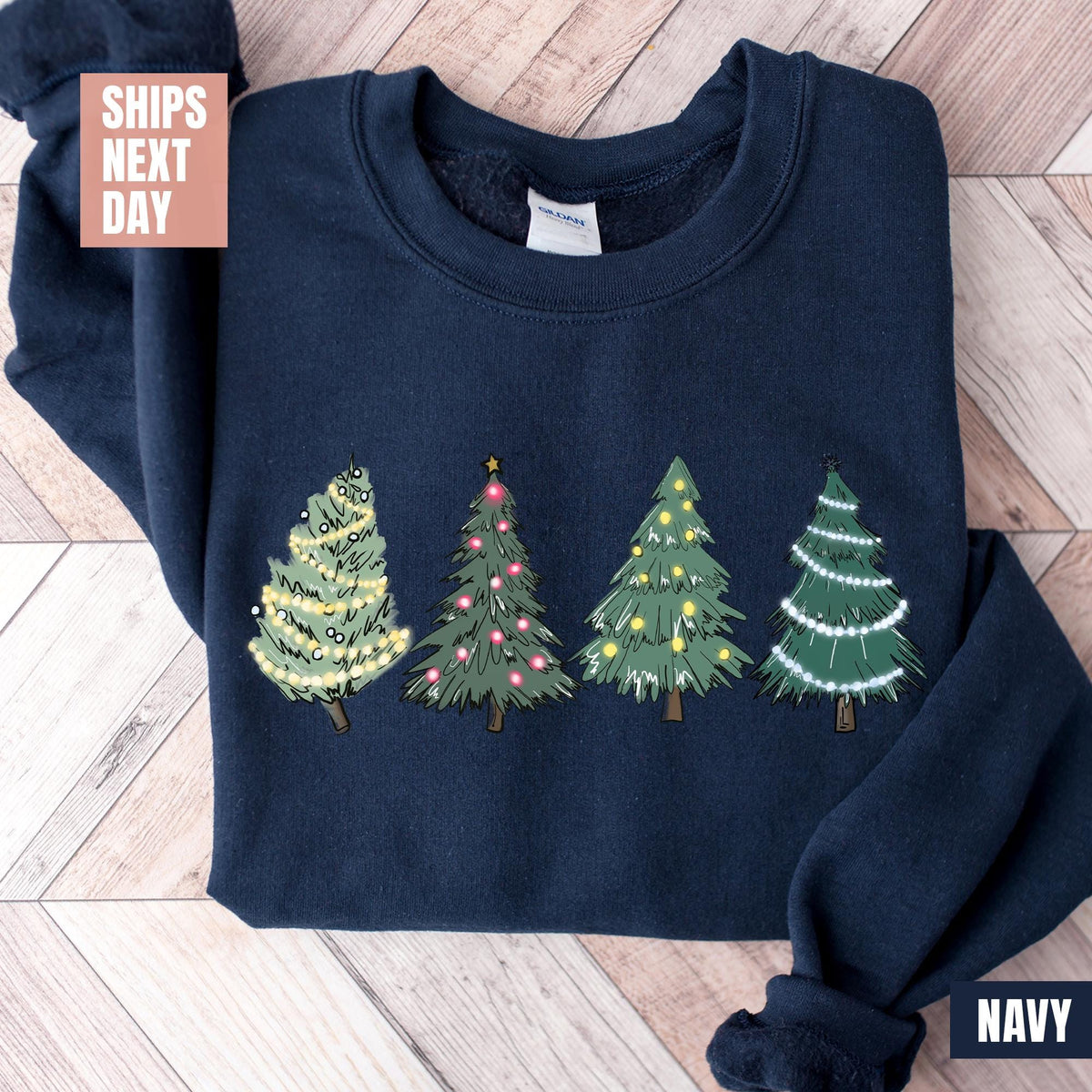 Christmas Sweatshirt, Womens Christmas Sweater, Christmas Crewneck, Pullover Christmas Tree Holiday Sweaters, Winter Matching Youth Sweater