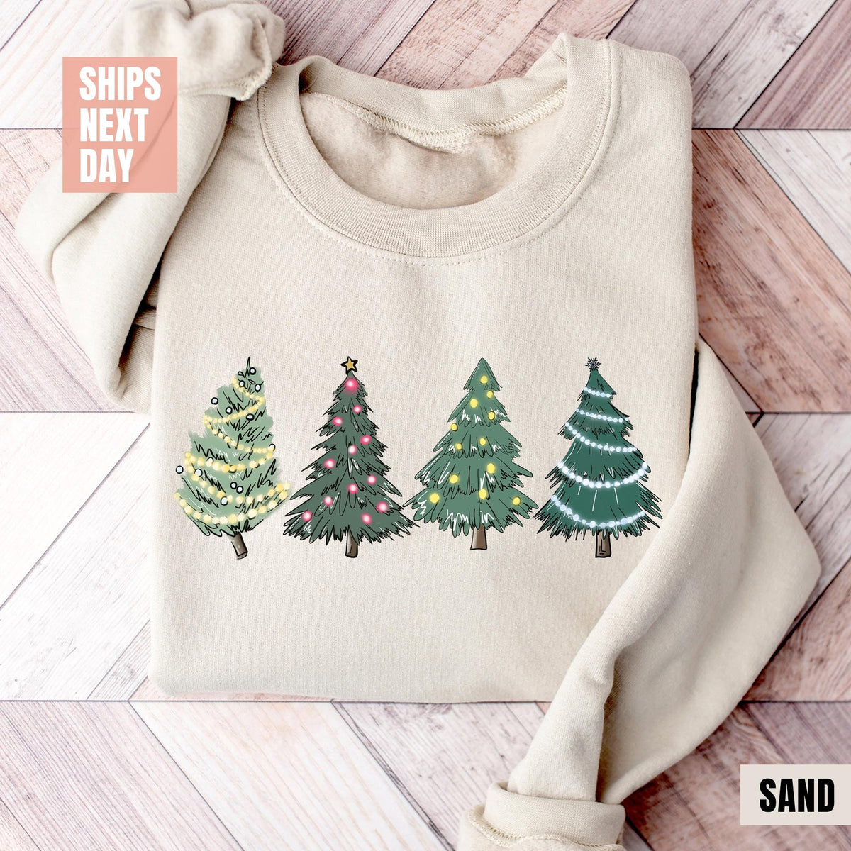 Christmas Sweatshirt, Womens Christmas Sweater, Christmas Crewneck, Pullover Christmas Tree Holiday Sweaters, Winter Matching Youth Sweater