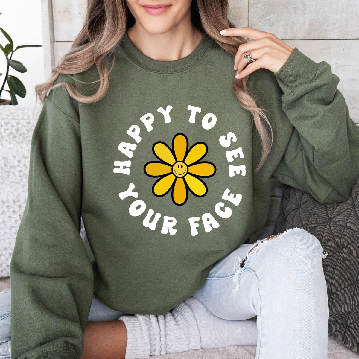 Teacher Back To School Sweatshirt, Happy To See Your Face Sweatshirt, Cute Teacher Sweatshirt, New Teacher Gifts, Groovy Teacher Sweatshirt