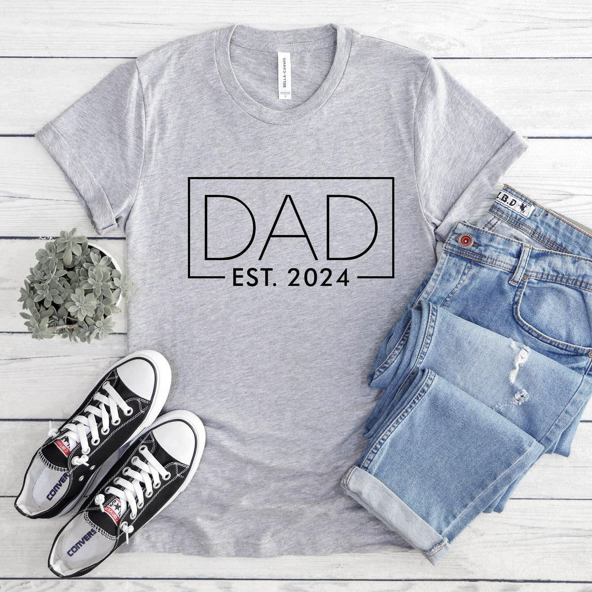 T-Shirt For Men, Dad Est 2024, Anniversary Gift, Funny Shirt Men, Gift For Dad, Father Tee, Father's Day Gift, New Dad T-Shirt, Newborn Tee