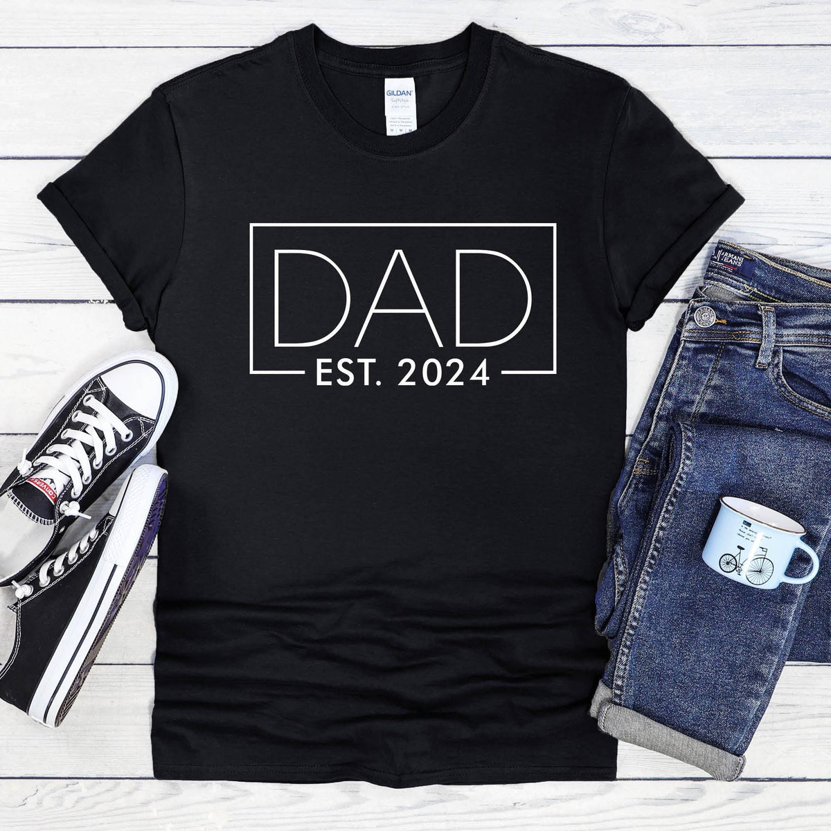 T-Shirt For Men, Dad Est 2024, Anniversary Gift, Funny Shirt Men, Gift For Dad, Father Tee, Father's Day Gift, New Dad T-Shirt, Newborn Tee