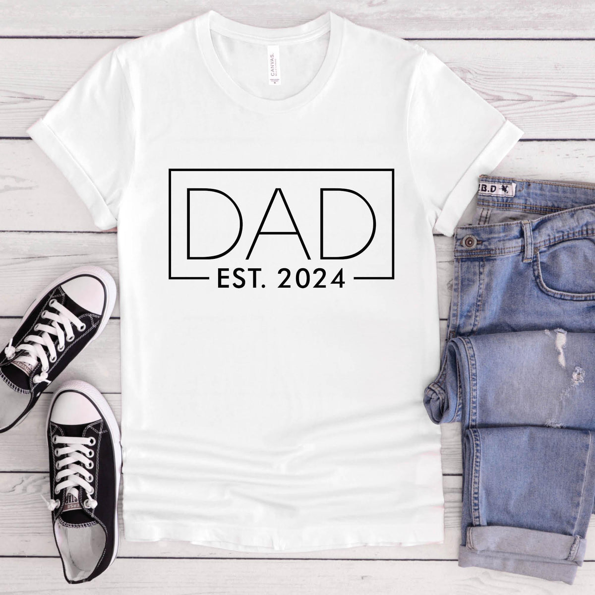 T-Shirt For Men, Dad Est 2024, Anniversary Gift, Funny Shirt Men, Gift For Dad, Father Tee, Father's Day Gift, New Dad T-Shirt, Newborn Tee