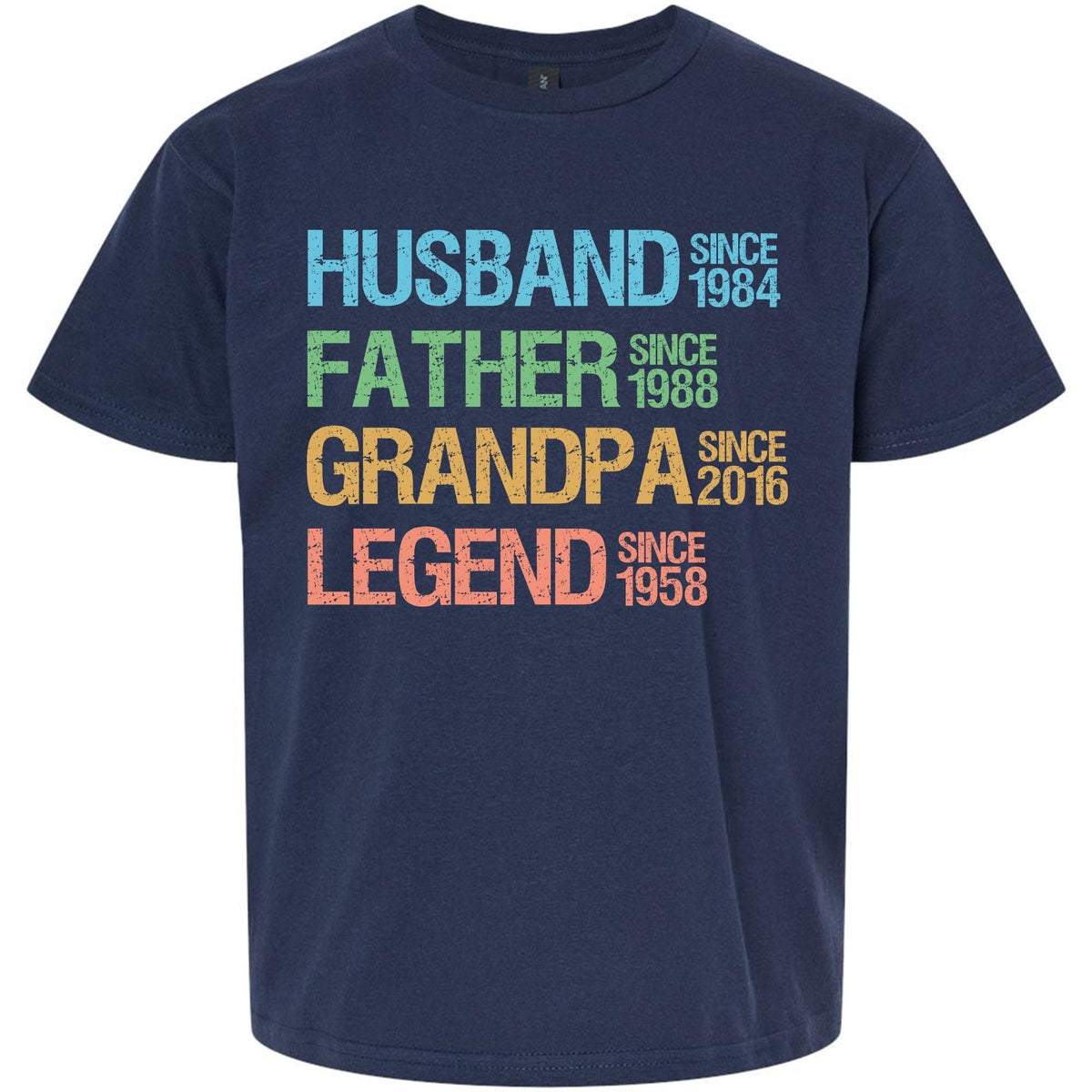 Personalized Dad Grandpa Shirt, Father's Day Shirt, Husband Father Grandpa Legend, Funny Dad Birthday Gift for Men, Grandfather Custom Dates