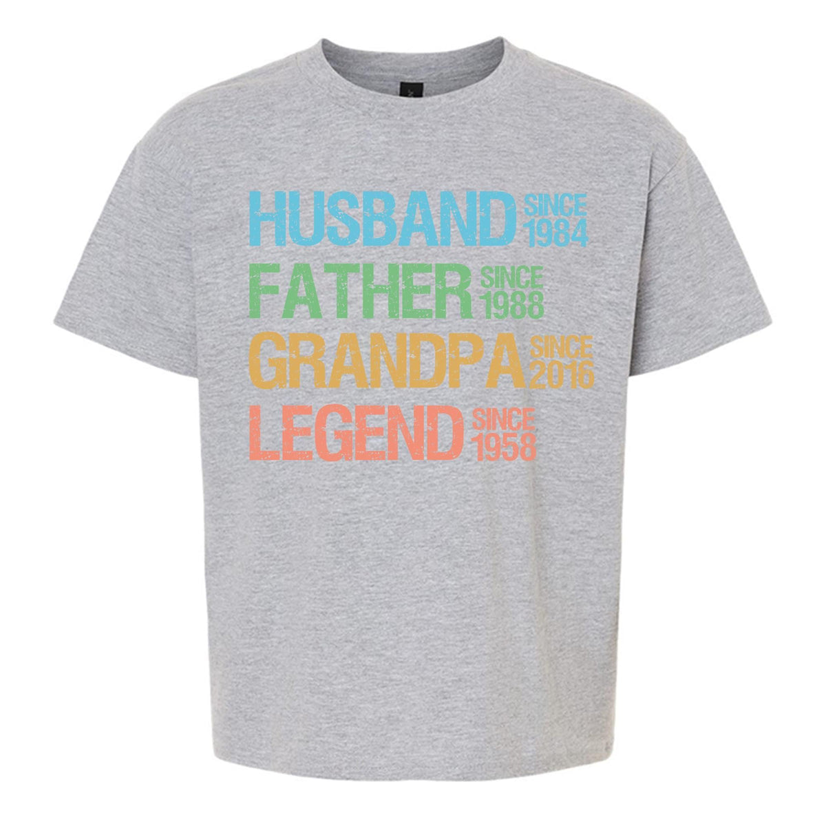 Personalized Dad Grandpa Shirt, Father's Day Shirt, Husband Father Grandpa Legend, Funny Dad Birthday Gift for Men, Grandfather Custom Dates