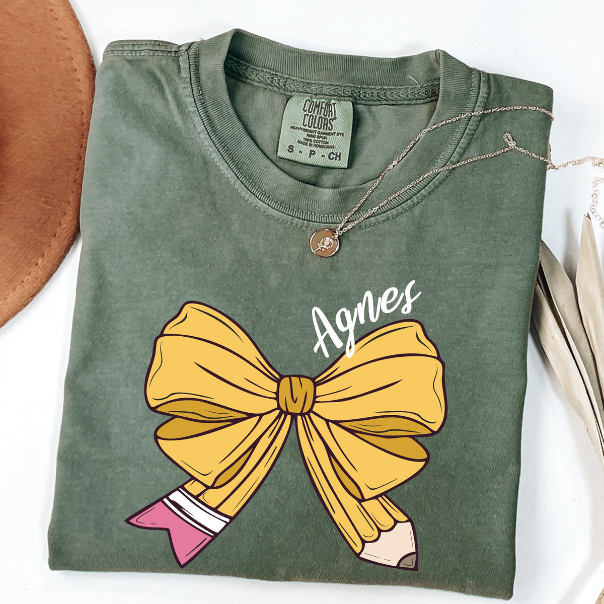 Custom Teacher Coquette Bow Sweatshirt, Custom Teacher Name Shirt, Teacher Appreciation Gift, Cute Teacher Christmas Shirts, Comfort Colors®