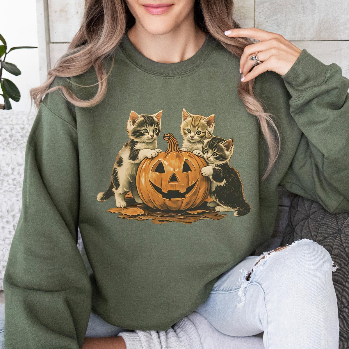 Vintage 90s Cat Halloween Sweatshirt, Retro Halloween Shirt, Spooky Season Tee, Pumpkin Shirt, Cat Lover Shirt, Spooky Season, Black Cat Tee