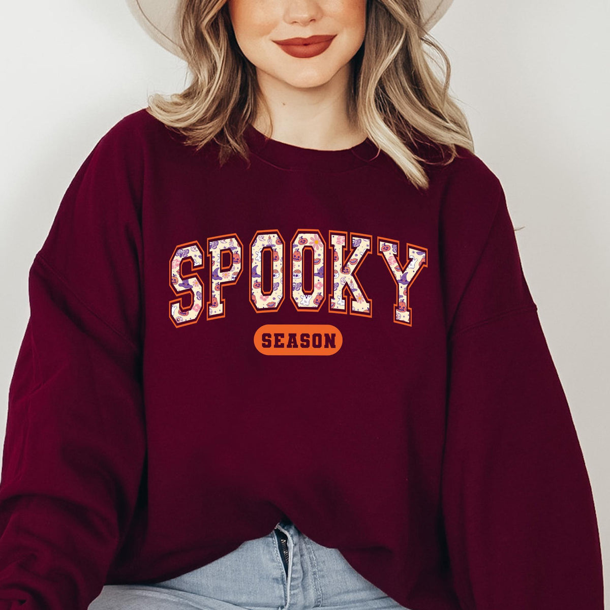 Cute Spooky Season Sweatshirt, Halloween Sweatshirt, Womens Halloween Sweatshirt, Cute Fall Sweater, Spooky Season Shirt, Gift For Halloween