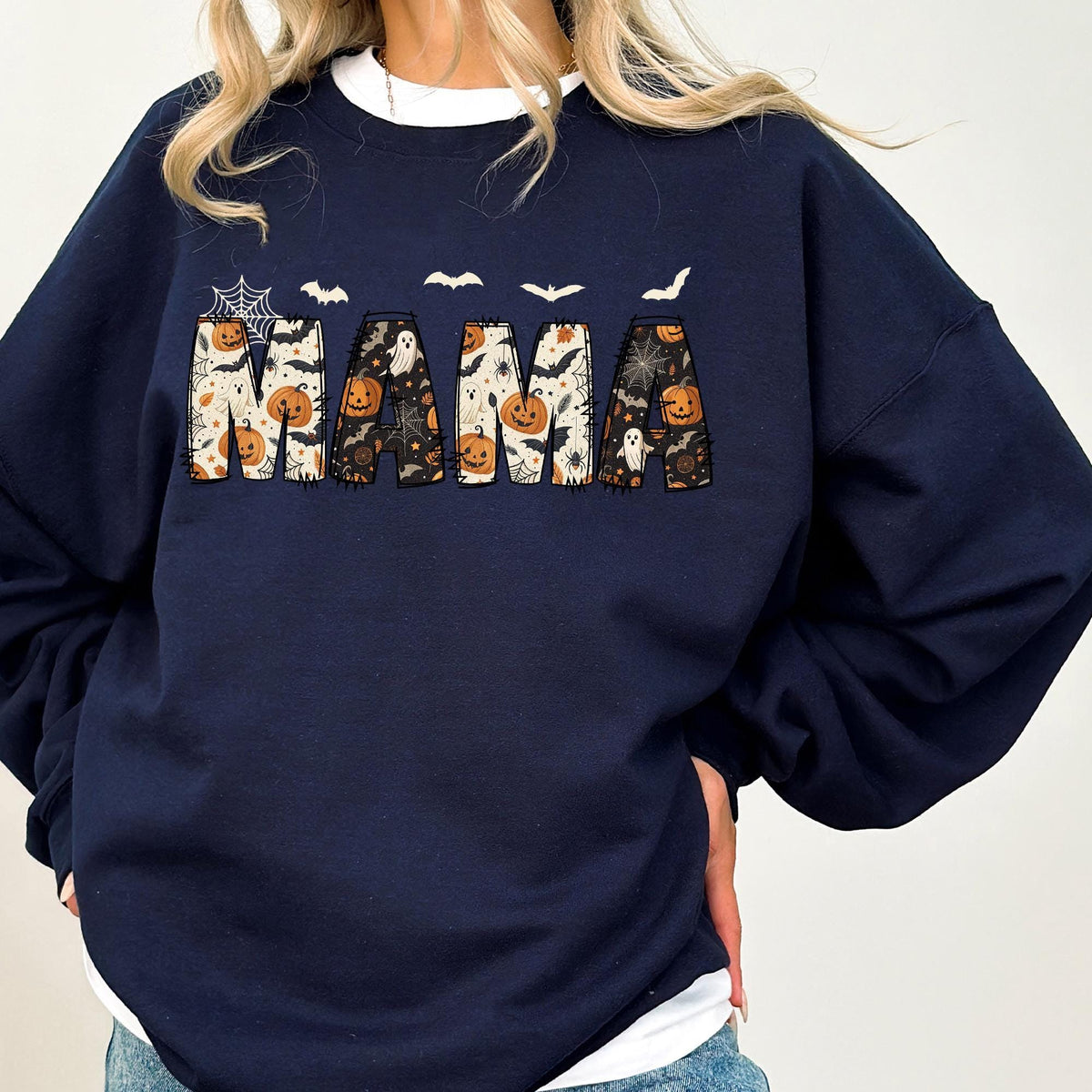 Halloween Mama Sweatshirt, Spooky Mama Shirt, Gift for Mom Shirts, Spooky Mama Sweatshirt, Halloween Shirts, Cool Mama Halloween Sweatshirts