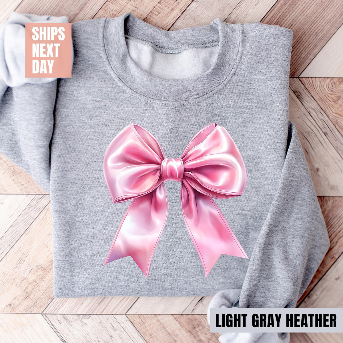 Pink Bow Sweatshirt, Coquette Girl Sweatshirt, Feminine Floral Bow Crewneck, Pink Ribbon Soft Girl Girly Aesthetic, Xmas Shirt, Coquette Tee
