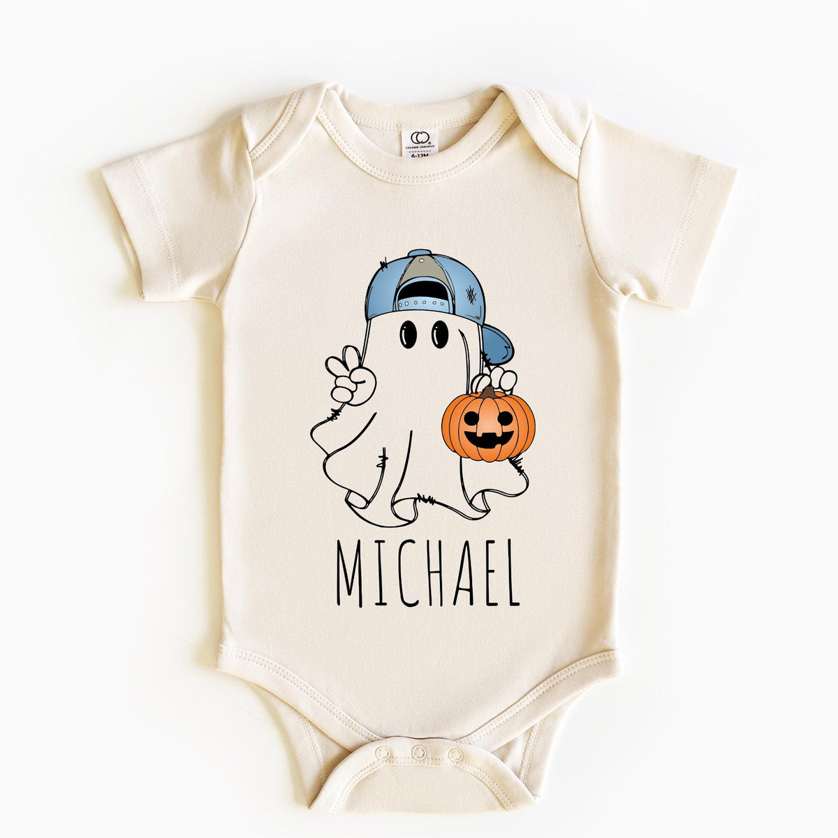 Personalized Boys Halloween Shirt, Boys Ghost Name Toddler Shirt, Trendy Ghost Name Shirt, Custom Name Retro Halloween Natural Boys T-shirts