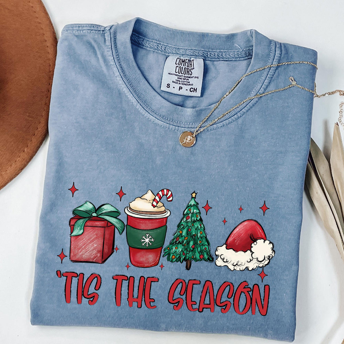 Tis The Season Shirt Comfort Colors®, Coquette Bow Christmas Shirt, Retro Christmas Crewneck, Merry Christmas Shirt, Girly Christmas T-shirt