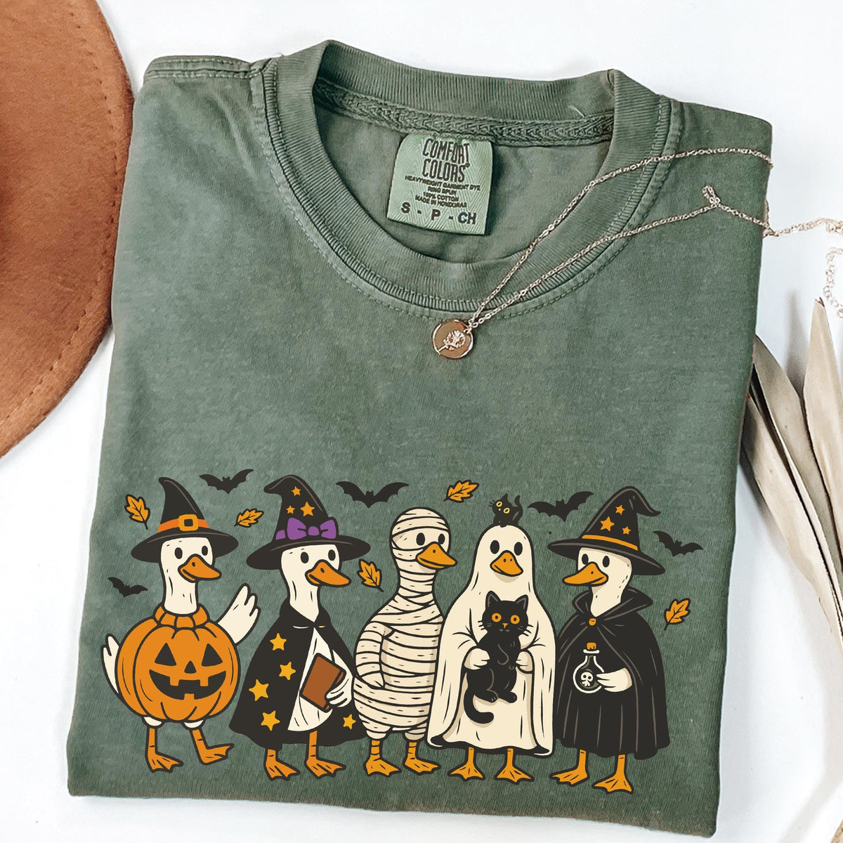 Comfort Colors Halloween Shirt, Goose Shirt, Halloween Ghost Shirt, Fall T-shirt, Spooky Shirt, Pumpkin Costume T-shirt, Silly Goose T-shirt