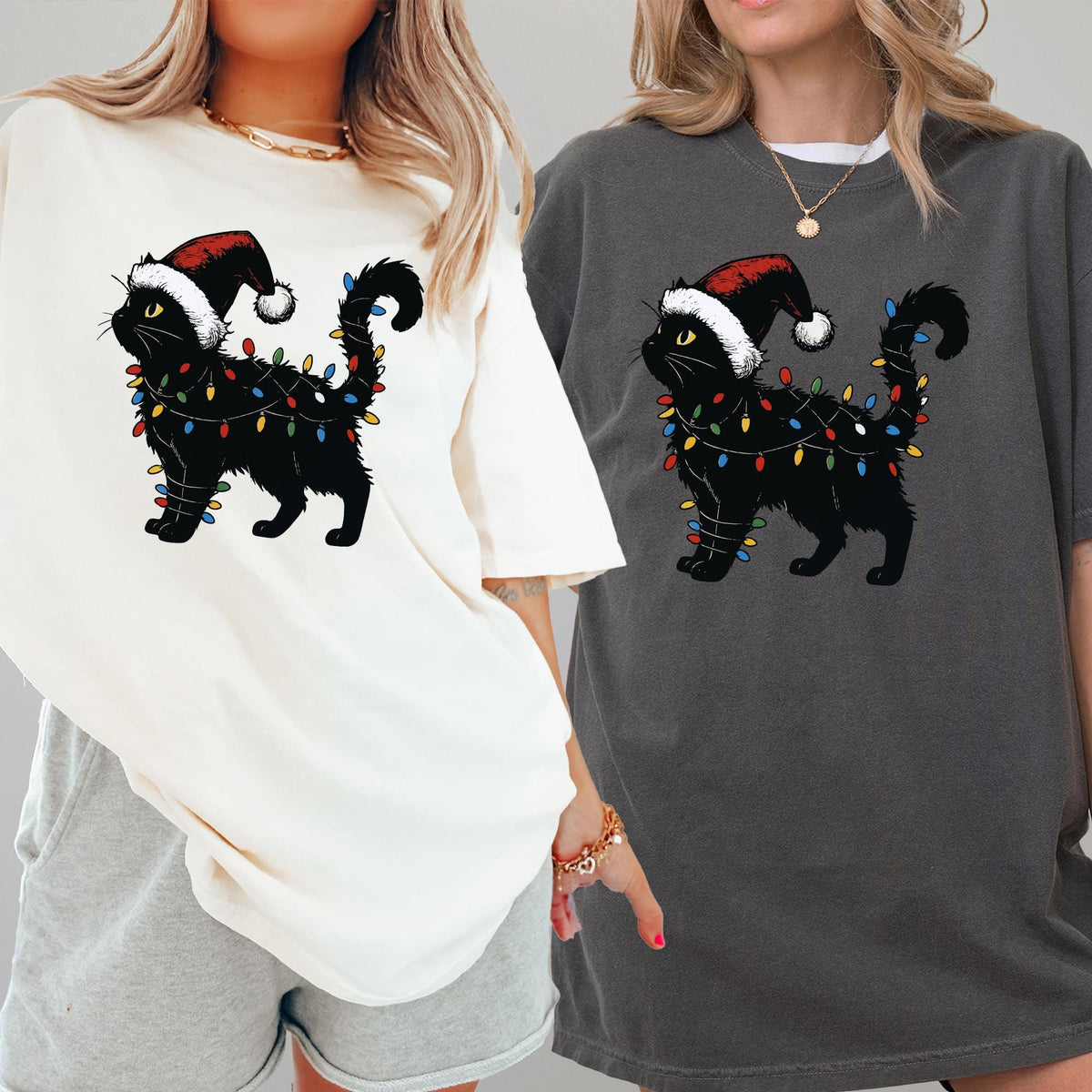 Comfort Colors® Cute Cat Christmas Shirt, Cat Mom Christmas Gift, Funny Christmas Cat Shirt, Cat Lover Christmas Gift, Womens Holiday Shirts