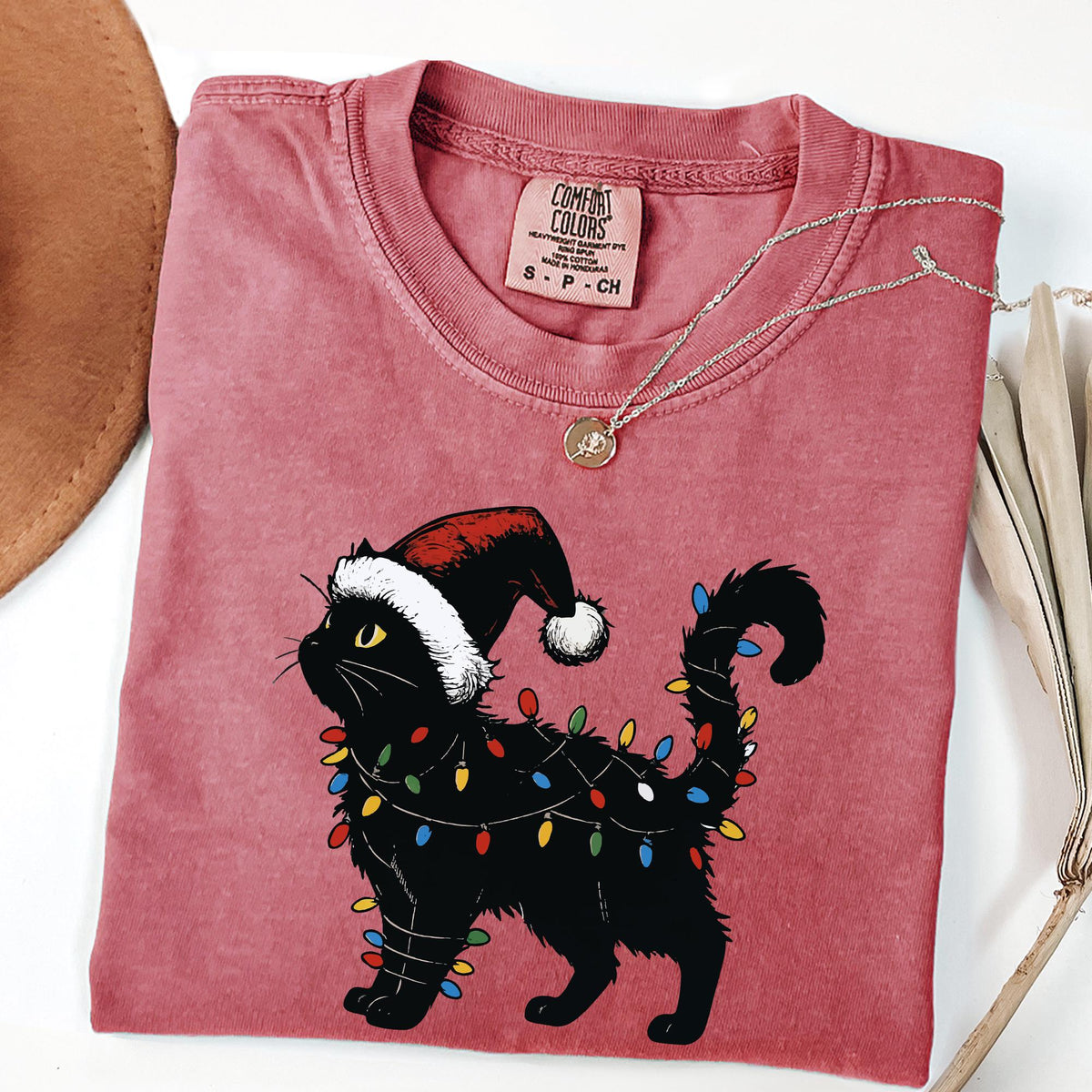 Comfort Colors® Cute Cat Christmas Shirt, Cat Mom Christmas Gift, Funny Christmas Cat Shirt, Cat Lover Christmas Gift, Womens Holiday Shirts