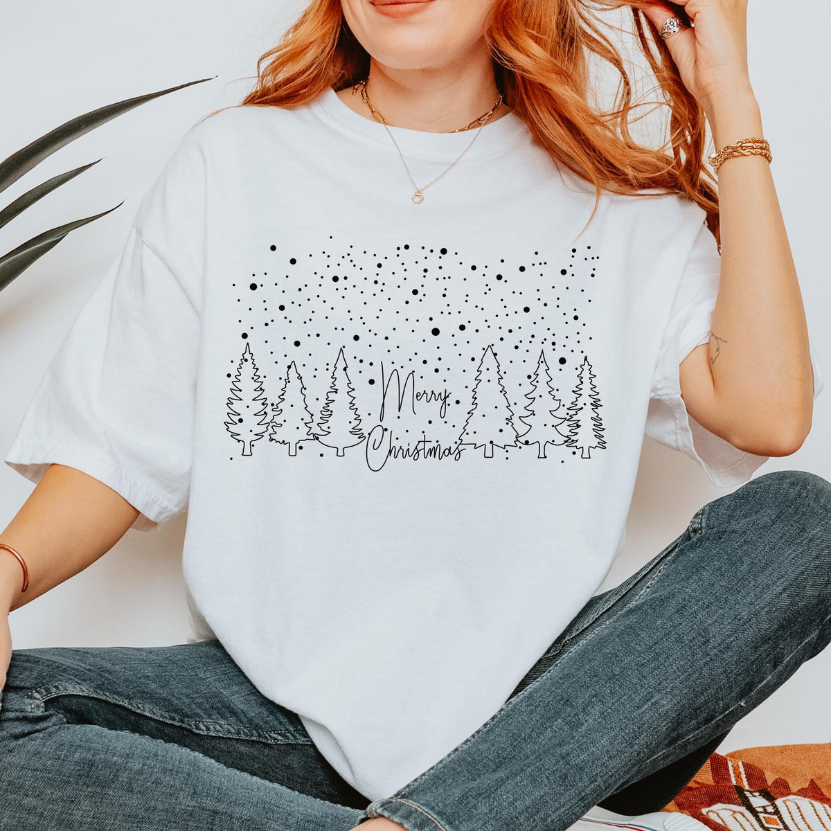Comfort Colors® Merry Christmas Tree Shirt, Merry & Bright Christmas Tree Shirt, Womens Christmas Shirt, Holiday Shirt, Cute Christmas Shirt