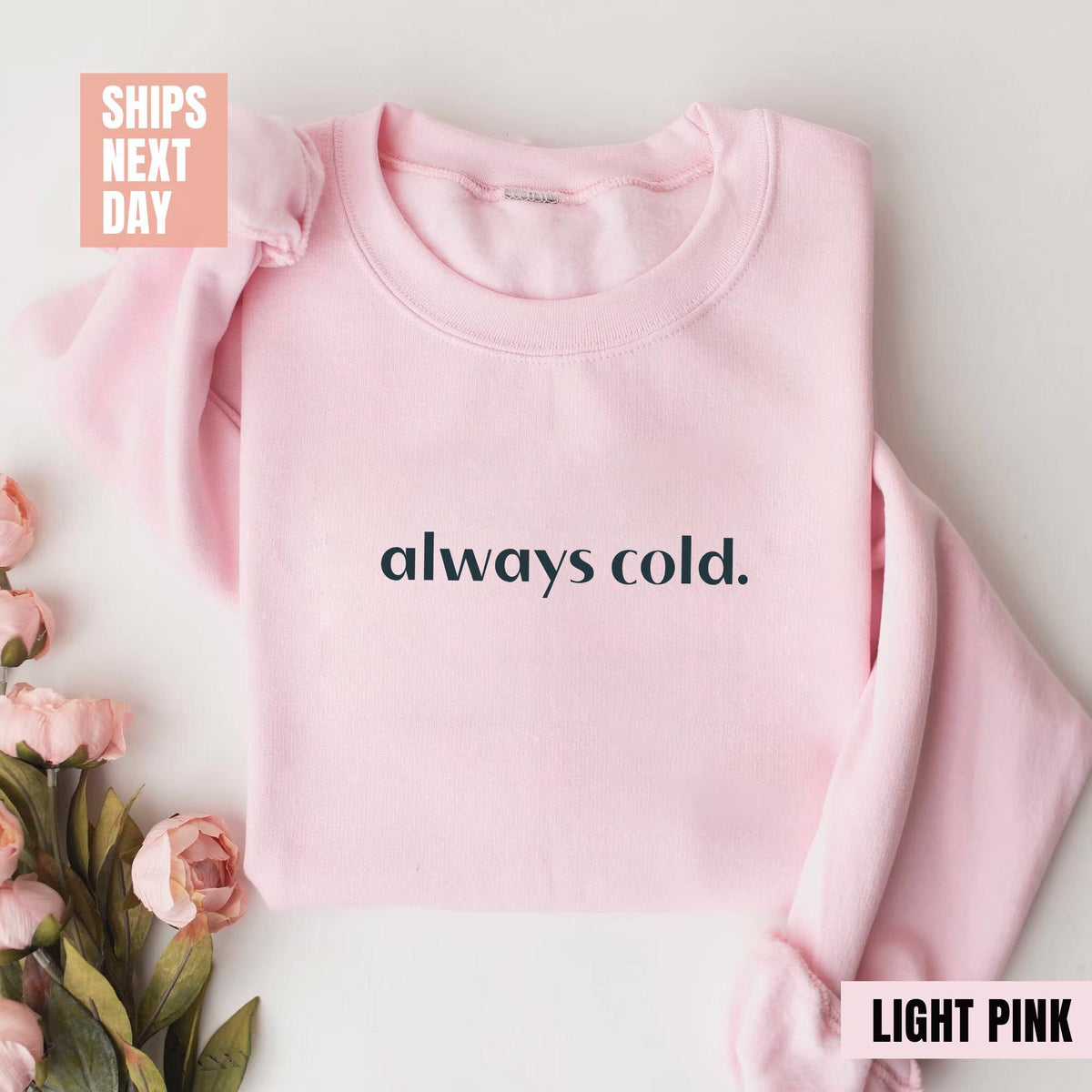 Always Cold Sweatshirt, Funny Cold Sweatshirt, Winter Sweatshirt, Womens Winter Gift, Cute Fall Gift, Christmas Gift, Winter Graphic T-shirt