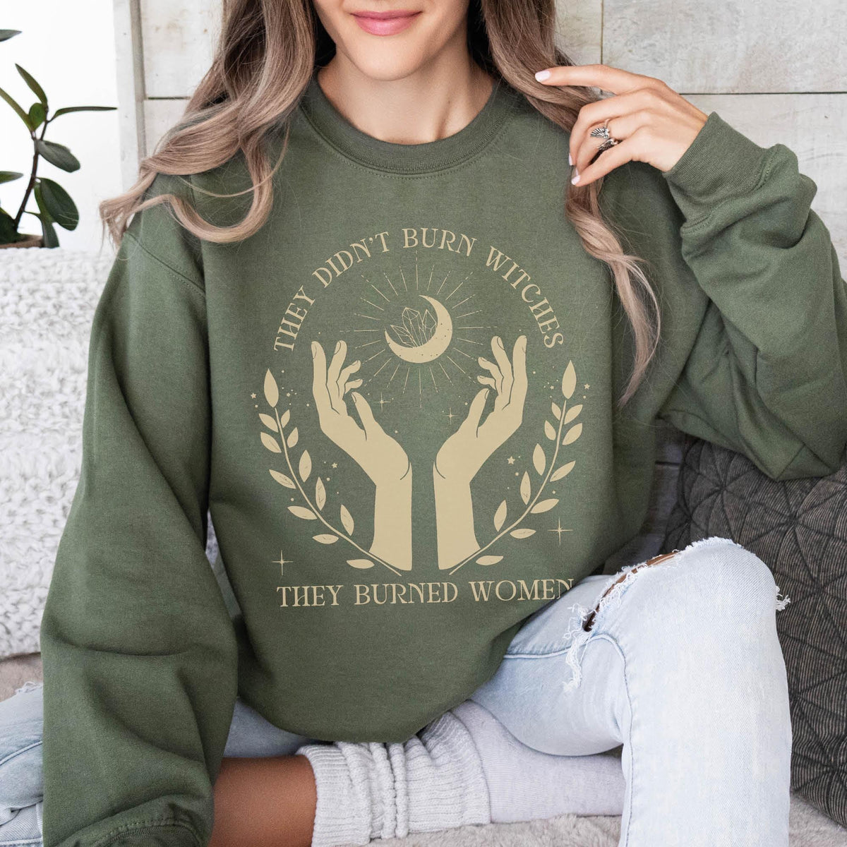 They Didn't Burn Witches They Burned Women, Feminist Witch Sweatshirt, Liberal Witch,  Spooky Liberal Sweatshirt, Bury The Patriarchy, Salam