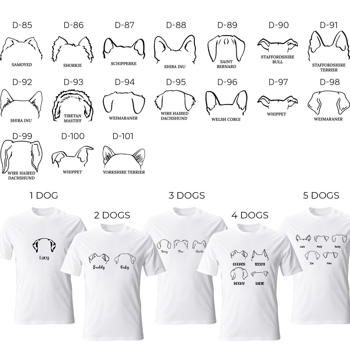 Custom Dog Sweatshirt, Personalized Dog Ears Sweatshirt with Name, Christmas Gift, Dog Dad Gift for Pet Gift for Him, Pet Lovers Sweatshirt