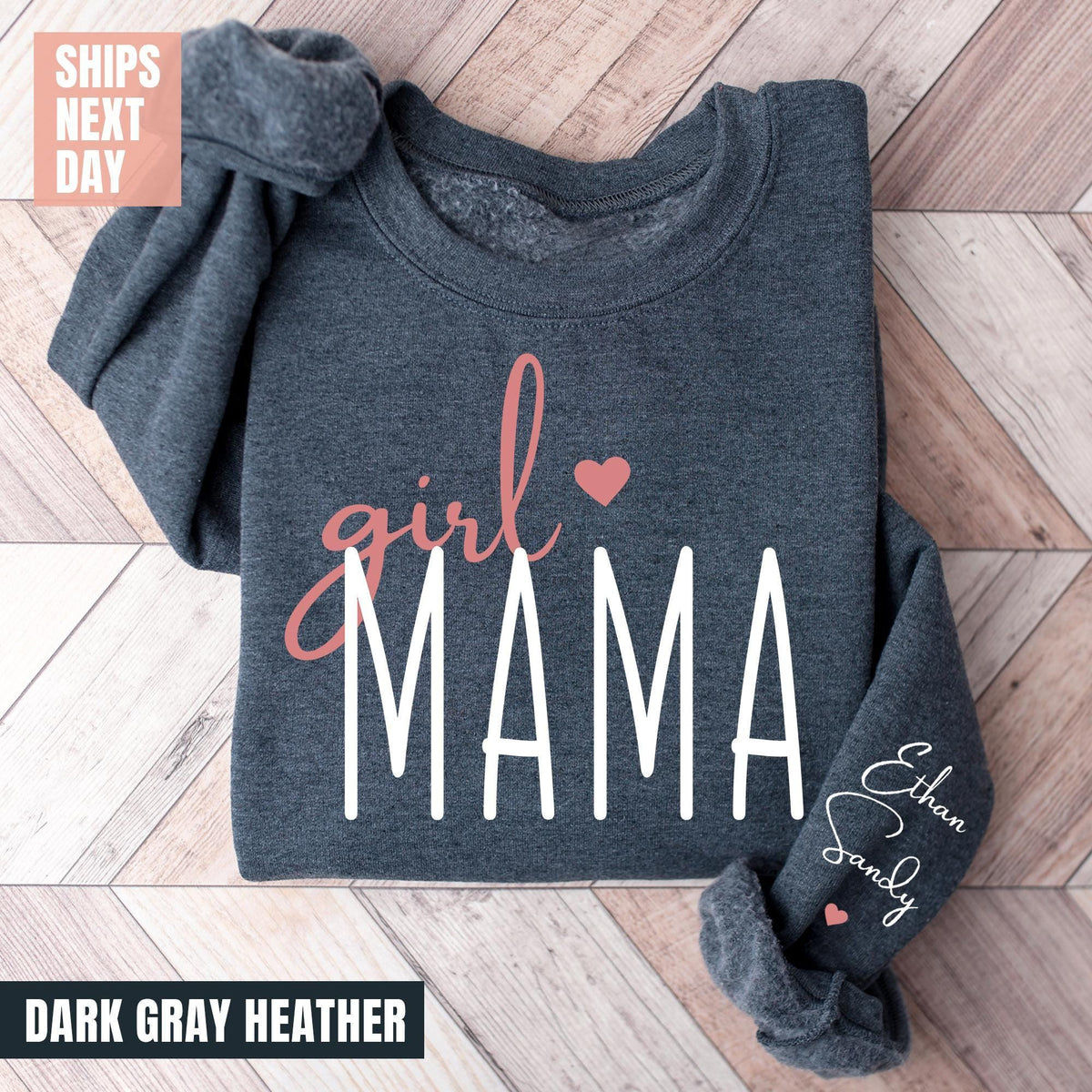 Personalized Girl Mama Sweatshirt, Custom Mom Of Girls Sweater, New Mama Outfit, Cute Birthday Mommy Gifts, Baby Announcement Momma Clothing
