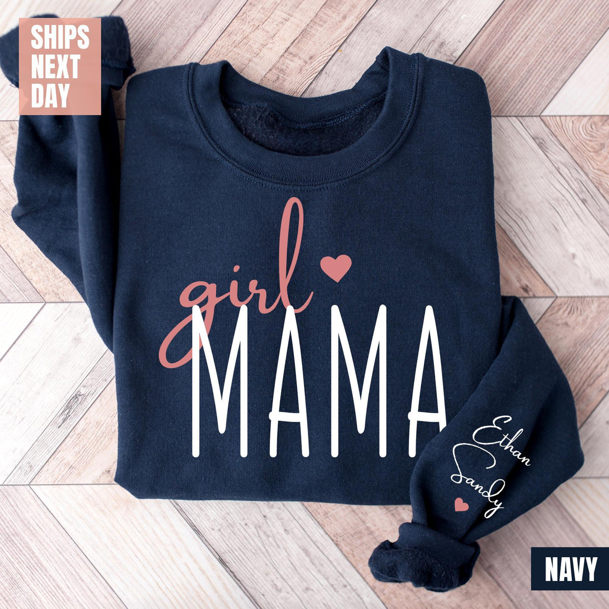 Personalized Girl Mama Sweatshirt, Custom Mom Of Girls Sweater, New Mama Outfit, Cute Birthday Mommy Gifts, Baby Announcement Momma Clothing