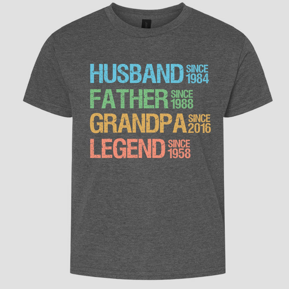 Personalized Dad Grandpa Shirt, Father's Day Shirt, Husband Father Grandpa Legend, Funny Dad Birthday Gift for Men, Grandfather Custom Dates