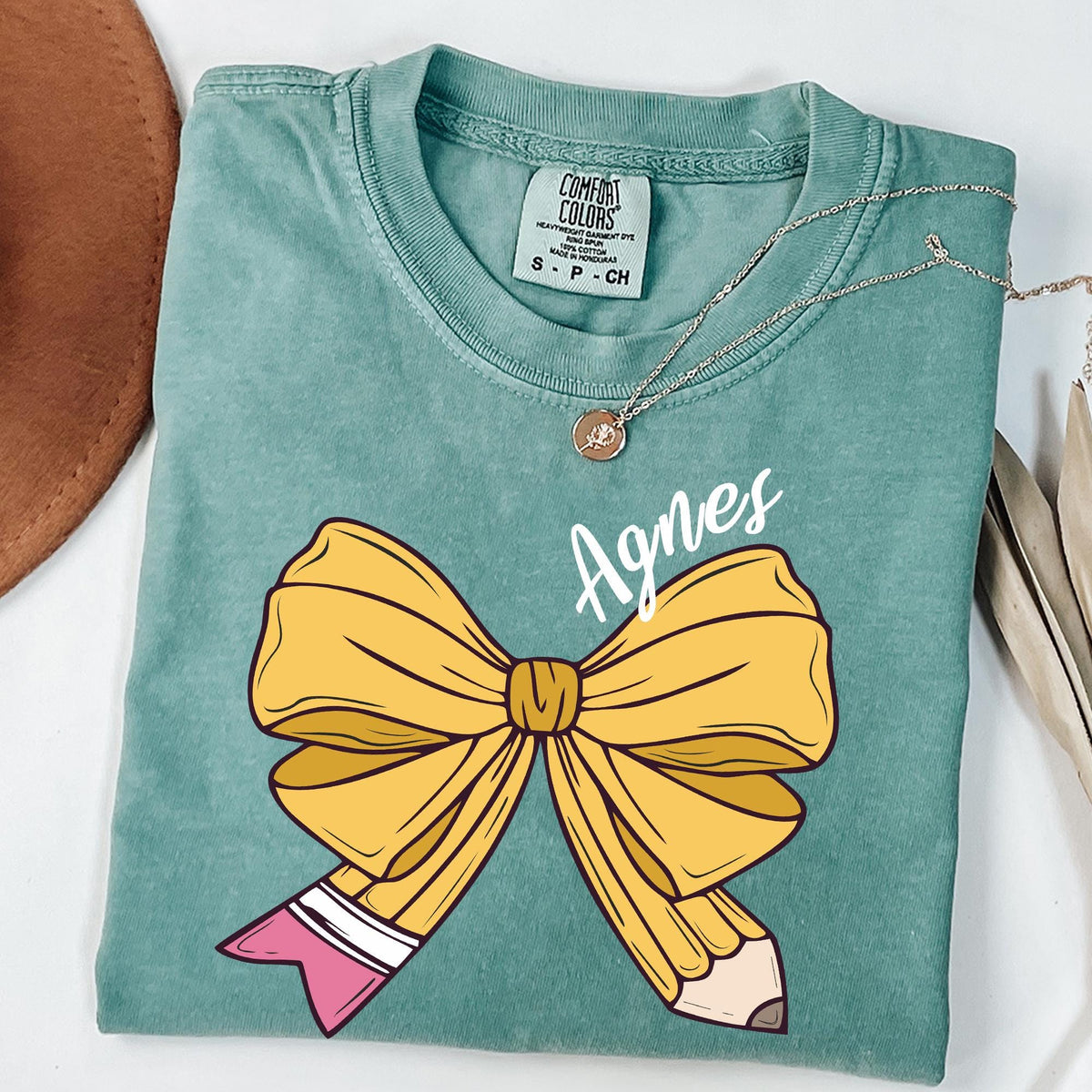 Custom Teacher Coquette Bow Sweatshirt, Custom Teacher Name Shirt, Teacher Appreciation Gift, Cute Teacher Christmas Shirts, Comfort Colors®