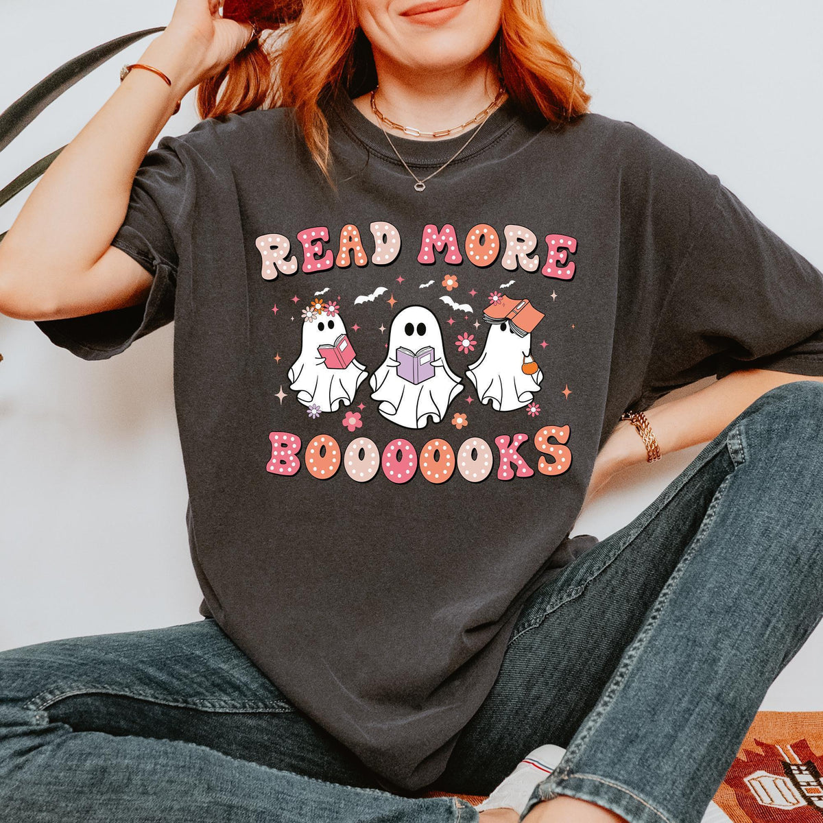 Read More Books Spooky Teacher Shirt, Halloween Shirt for Teacher, Groovy Ghost Teacher Tshirt, Reading Teacher Tee, Teacher Halloween Shirt