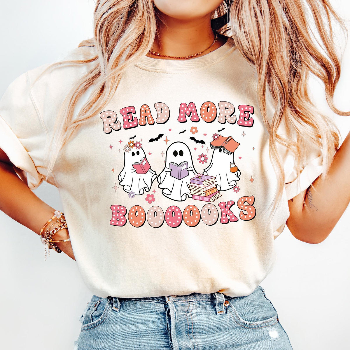Read More Books Spooky Teacher Shirt, Halloween Shirt for Teacher, Groovy Ghost Teacher Tshirt, Reading Teacher Tee, Teacher Halloween Shirt