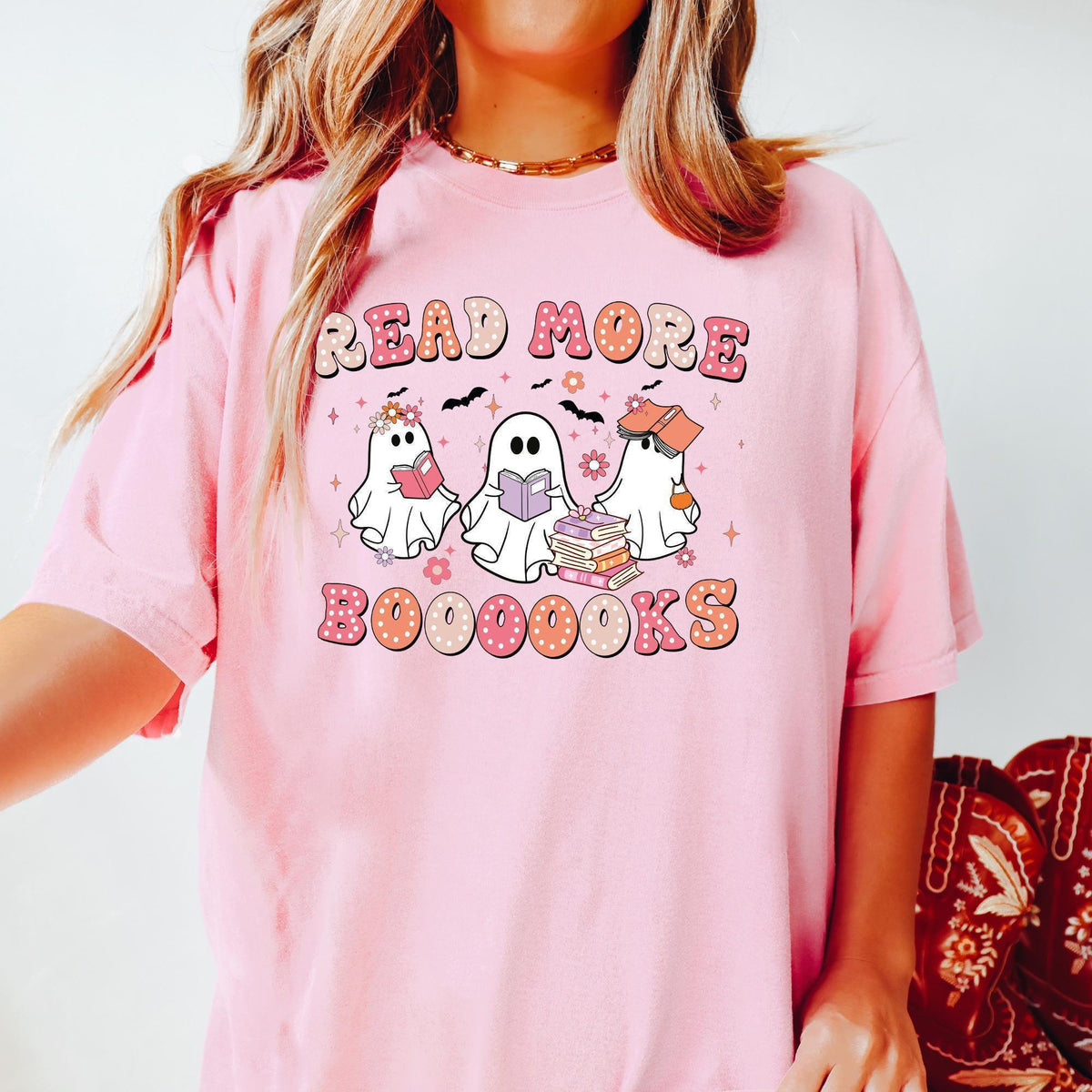 Read More Books Spooky Teacher Shirt, Halloween Shirt for Teacher, Groovy Ghost Teacher Tshirt, Reading Teacher Tee, Teacher Halloween Shirt