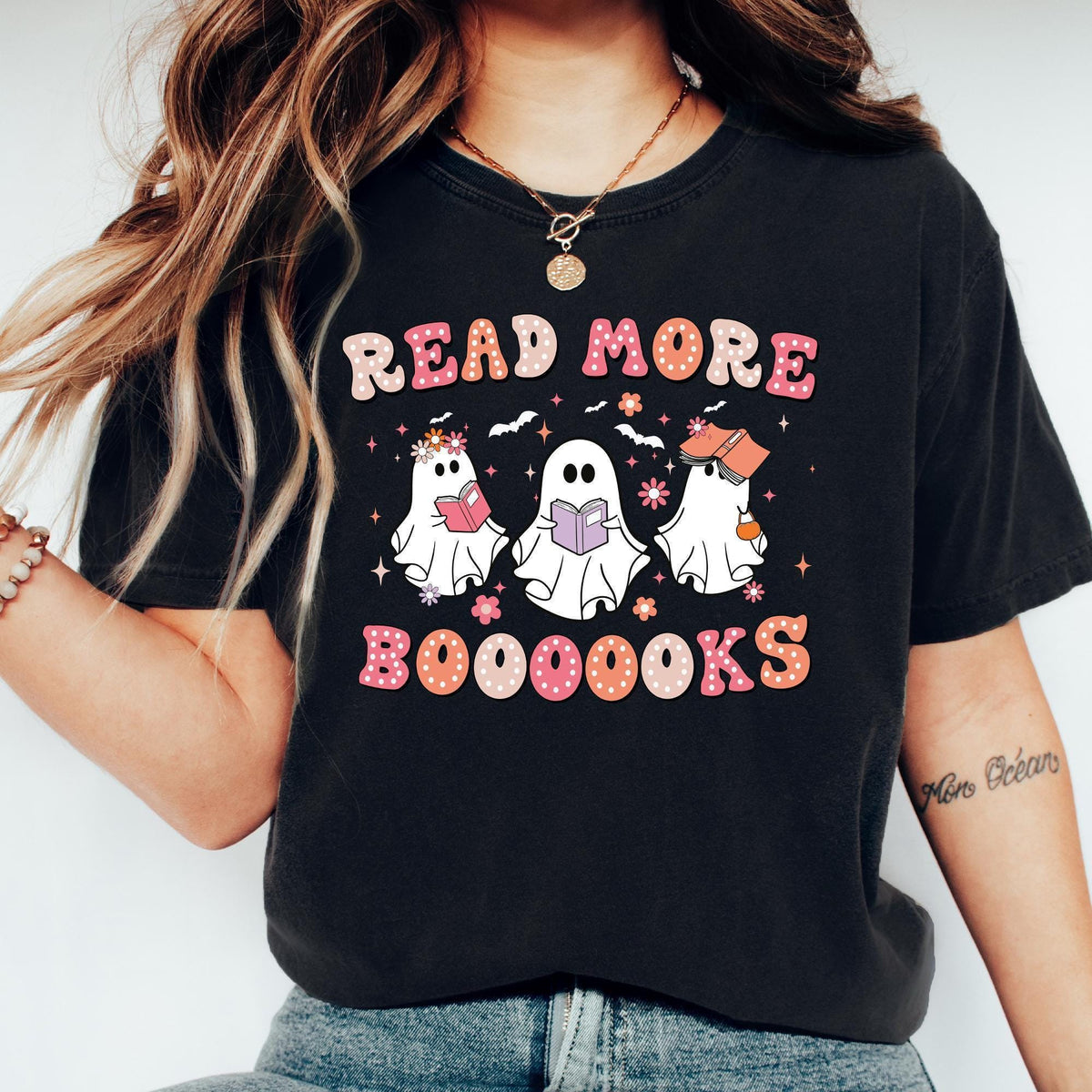 Read More Books Spooky Teacher Shirt, Halloween Shirt for Teacher, Groovy Ghost Teacher Tshirt, Reading Teacher Tee, Teacher Halloween Shirt