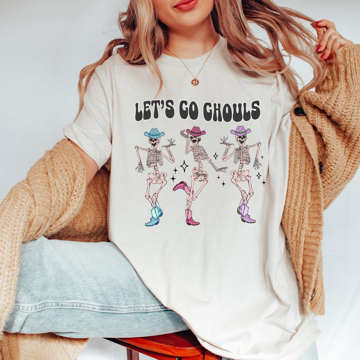 Halloween Sweatshirt, Let's Go Ghouls Sweatshirt, Let's Go Ghouls Shirts, Halloween Shirts, Halloween Costume, Dancing Skeleton Ghost Shirts
