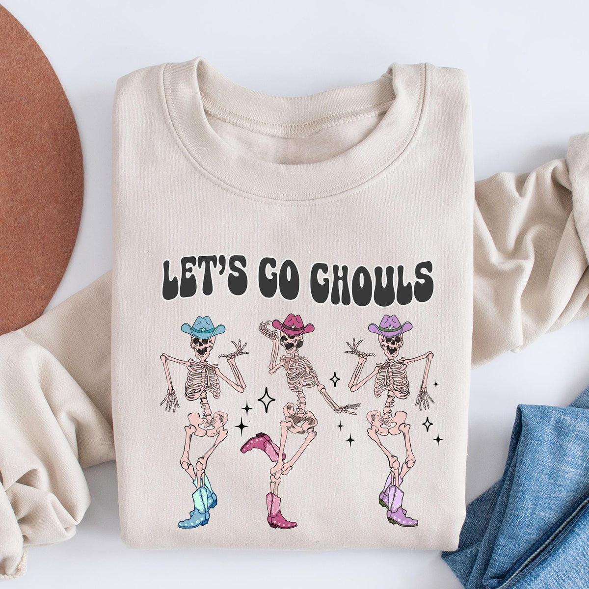 Halloween Sweatshirt, Let's Go Ghouls Sweatshirt, Let's Go Ghouls Shirts, Halloween Shirts, Halloween Costume, Dancing Skeleton Ghost Shirts