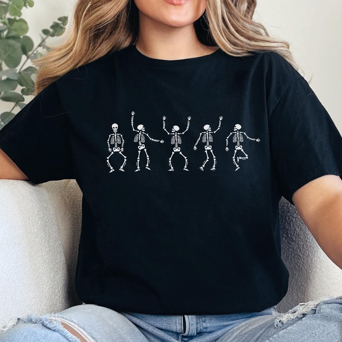 Fall Shirt, Dancing Skeleton Shirt, Happy Halloween T-shirt, Halloween Tee sweatshirt, Womens Halloween Shirt Gift, Halloween Costume Shirts