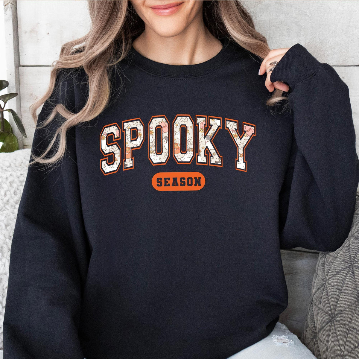 Cute Spooky Season Sweatshirt, Halloween Sweatshirt, Cute Fall Sweater, Gift For Halloween, Spooky Season Shirt, Womens Halloween Sweatshirt