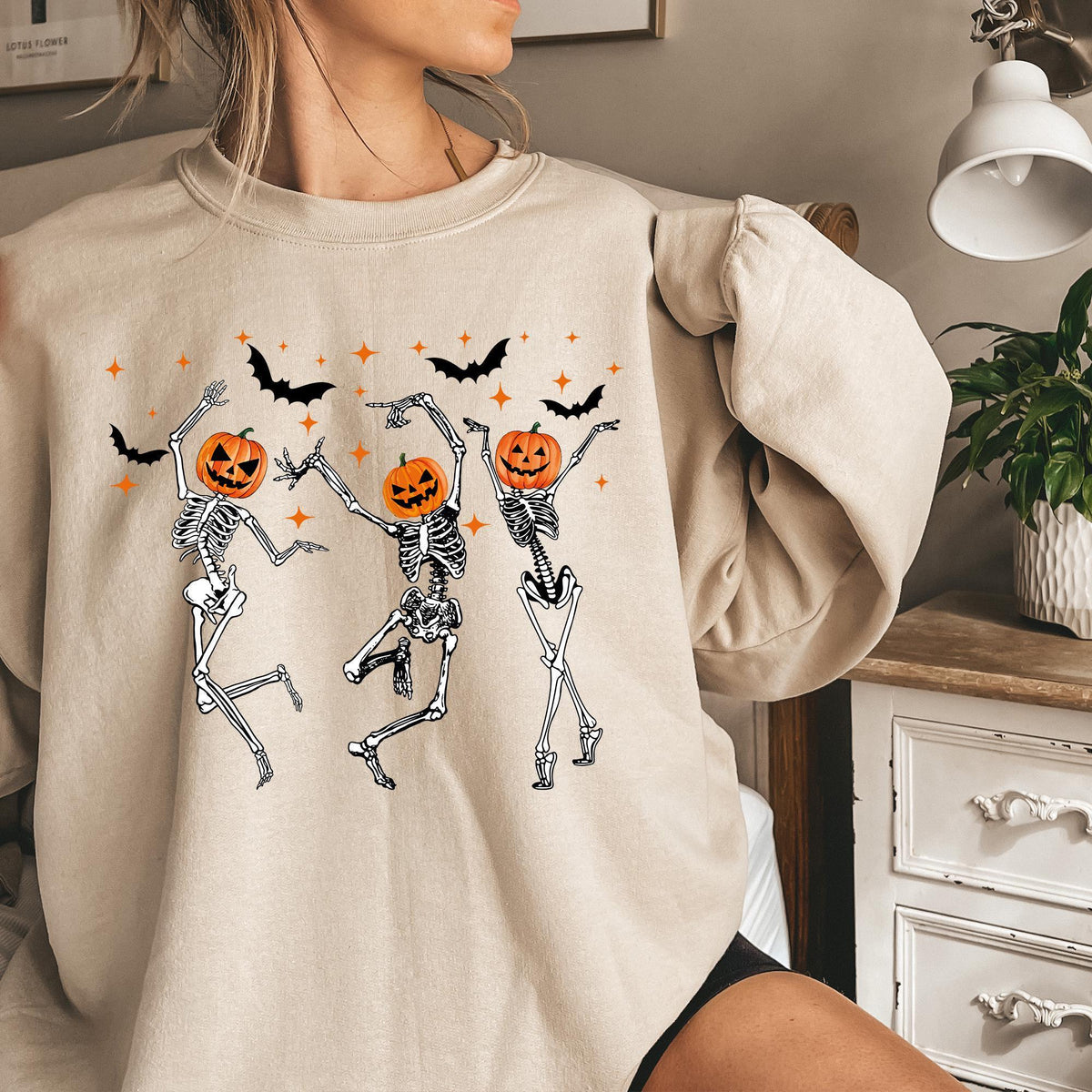 Skeleton Halloween Shirt, Pumpkin Halloween Sweatshirt, Fall Sweater Spooky Season Tee, Fall Shirts for Women, Pumpkin Shirt, Halloween Tees