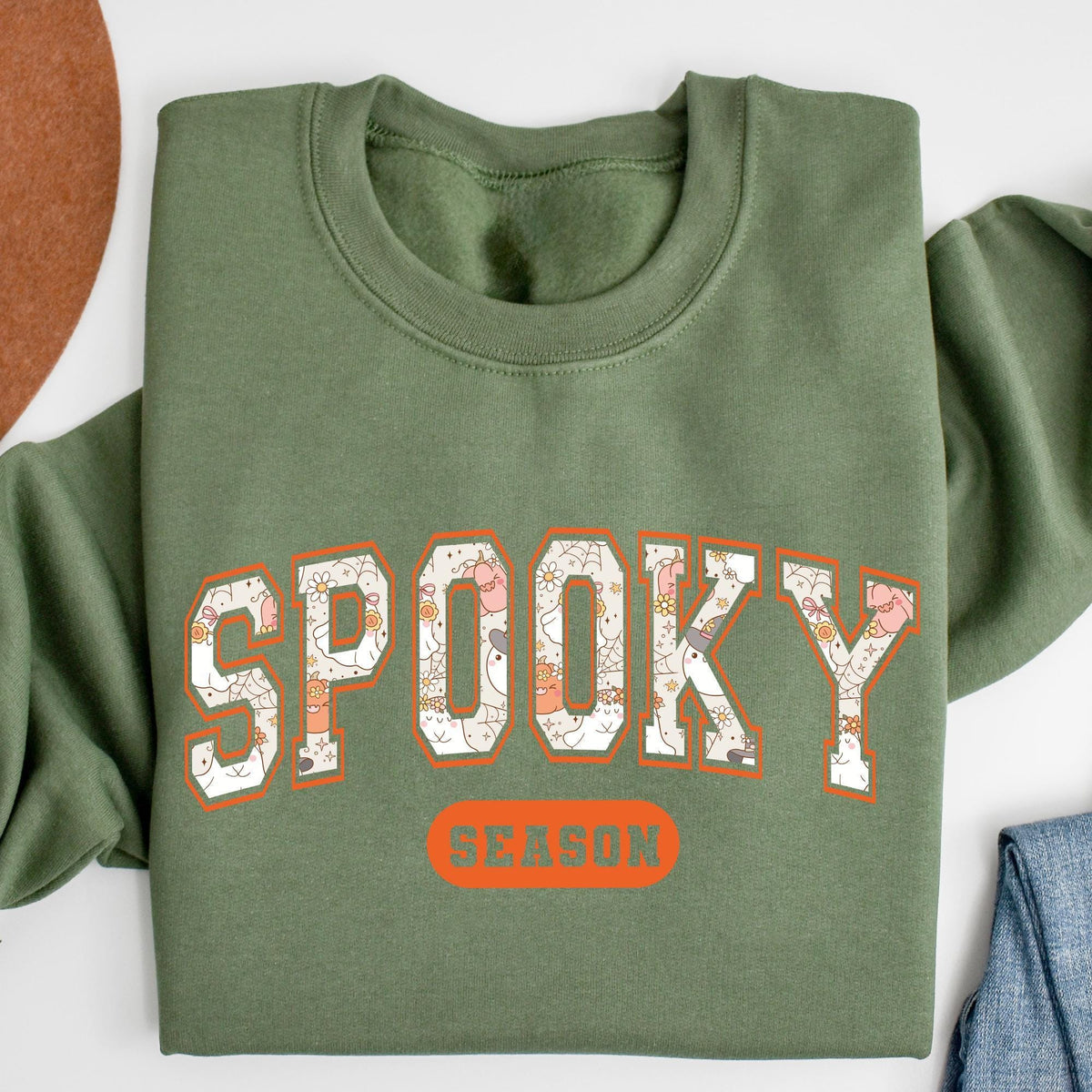 Cute Spooky Season Sweatshirt, Halloween Sweatshirt, Cute Fall Sweater, Gift For Halloween, Spooky Season Shirt, Womens Halloween Sweatshirt