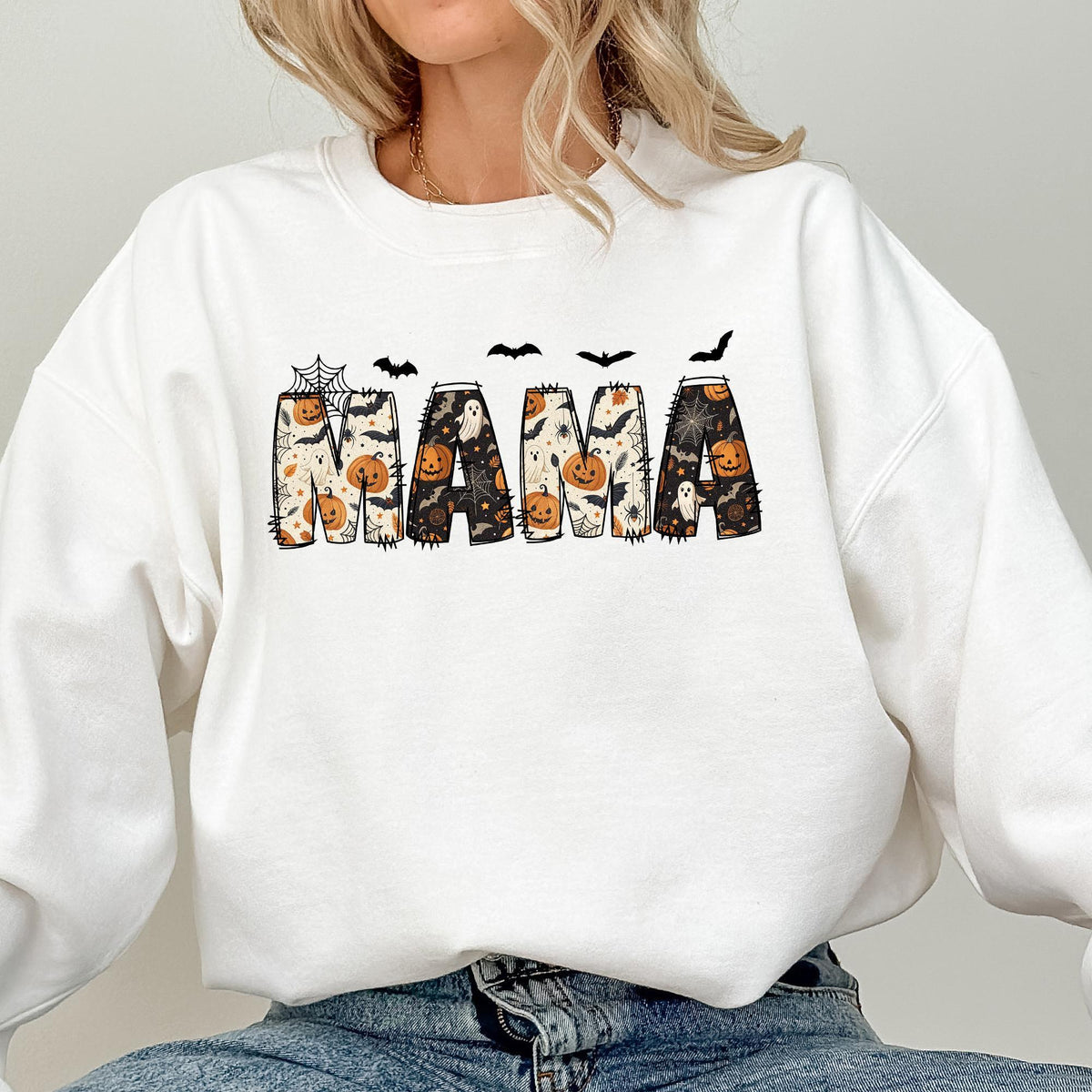 Halloween Mama Sweatshirt, Spooky Mama Shirt, Gift for Mom Shirts, Spooky Mama Sweatshirt, Halloween Shirts, Cool Mama Halloween Sweatshirts