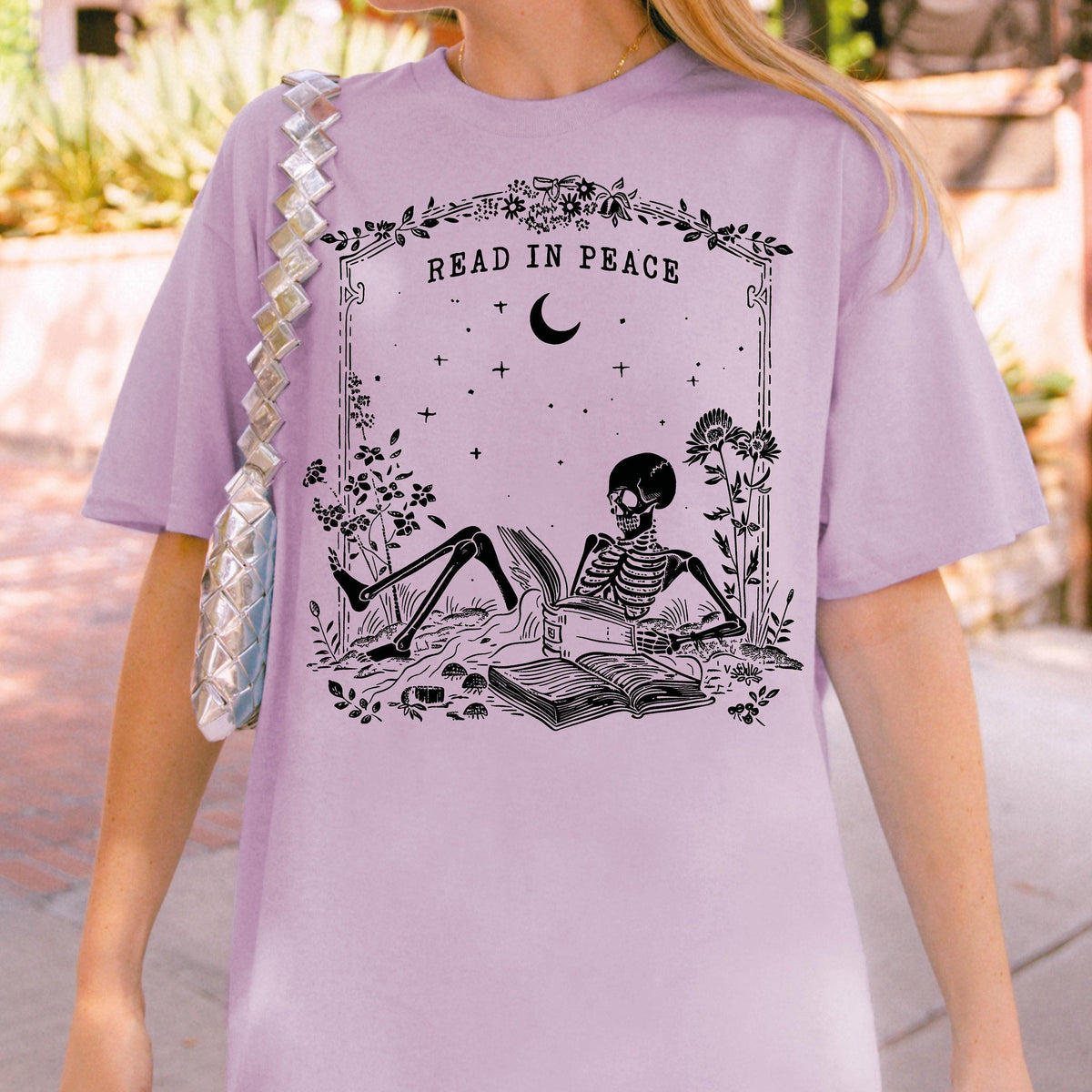 Read in Peace Shirt, Skeleton Halloween Shirt, Book Lover Skeleton Tee, Comfort Colors®, Halloween Gift, Skeleton Reading Shirt, Spooky Gift