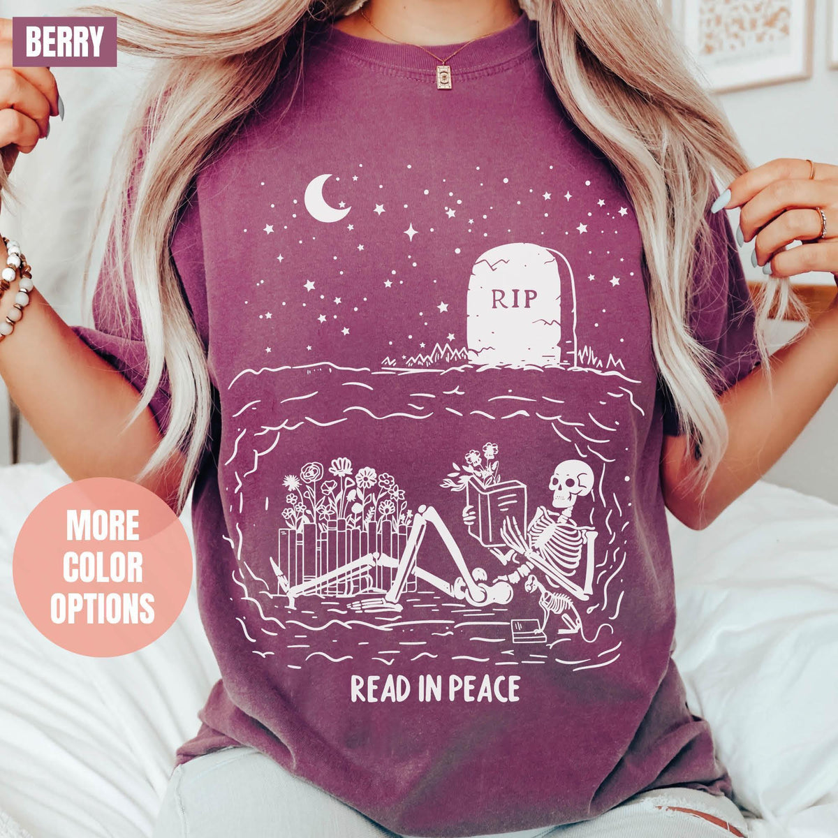 Halloween Read In Peace Shirt, Halloween Ghost Reading Shirts, Comfort Colors®, Book Lover Halloween, Funny Halloween T-shirt, Spooky Season