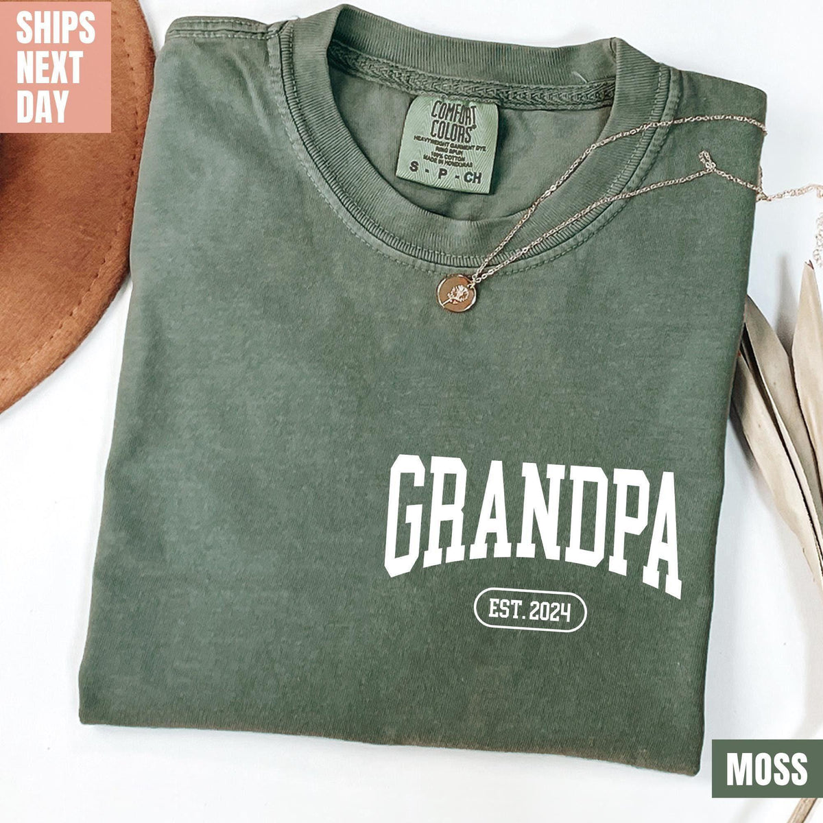 Comfort Colors® Grandpa EST Shirt, Pocket Grandpa Shirt, Fathers day Shirt, Custom Grandpa Shirts, Grandpa Gift, Fathers T-shirt, Dad Shirts