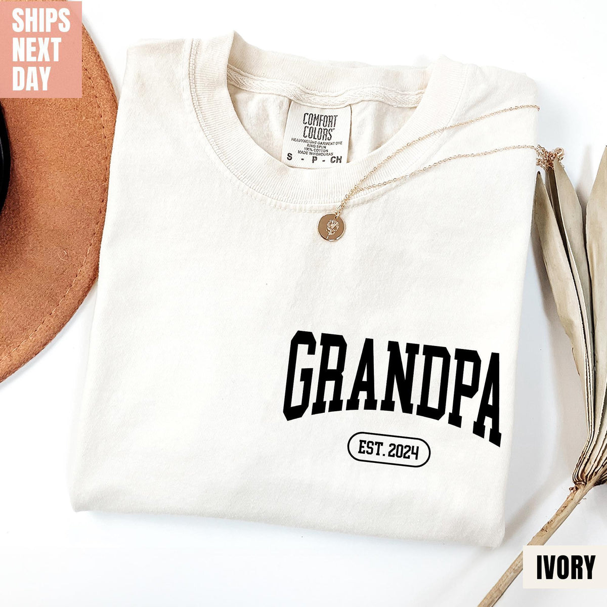 Comfort Colors® Grandpa EST Shirt, Pocket Grandpa Shirt, Fathers day Shirt, Custom Grandpa Shirts, Grandpa Gift, Fathers T-shirt, Dad Shirts