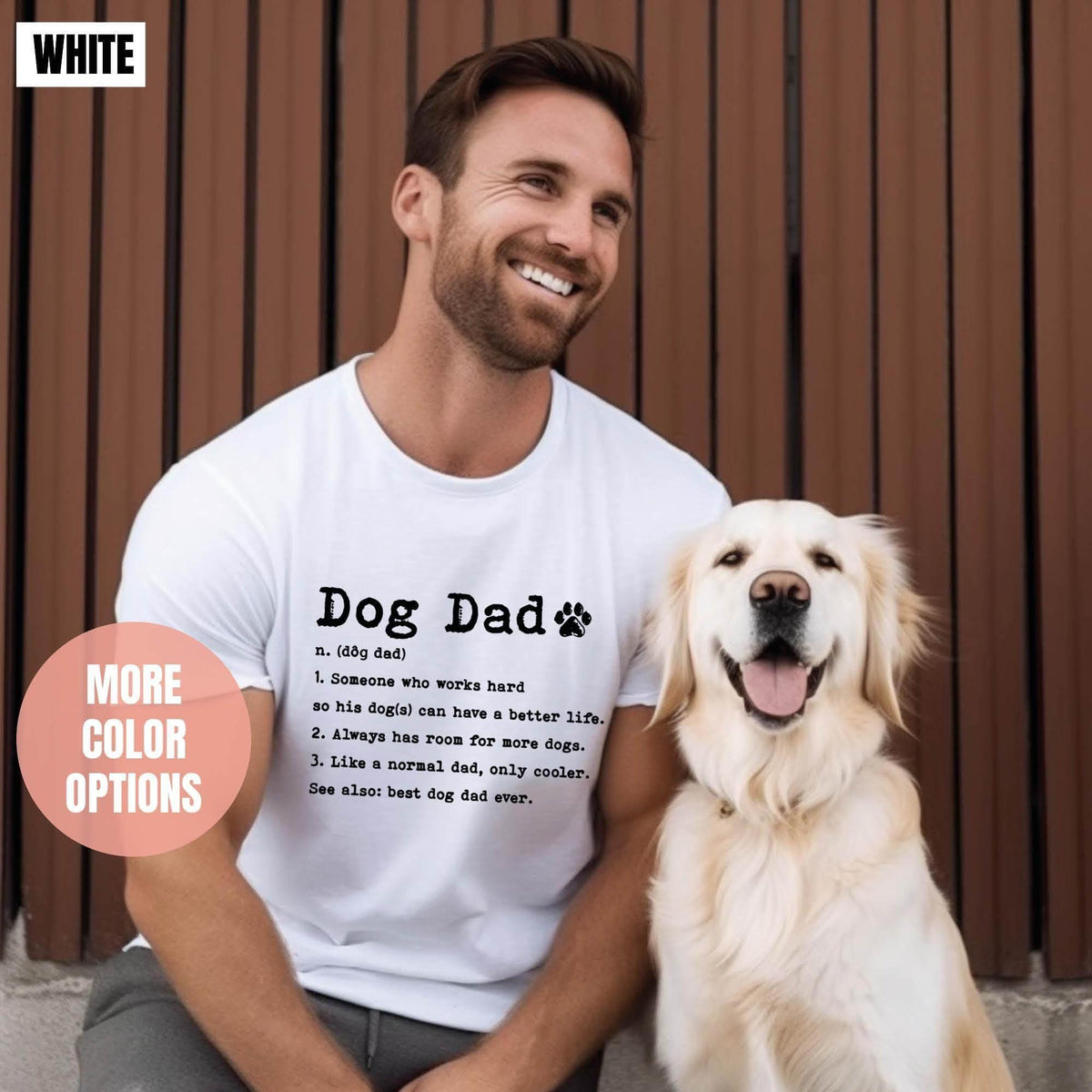 Dog Dad Shirt, Retro Dog Daddy Shirt, Dad of Dogs Shirt, Comfort Colors®, Dog Dad Gifts, for Dog Lover, Better with Dogs, Dog Lover T-shirts